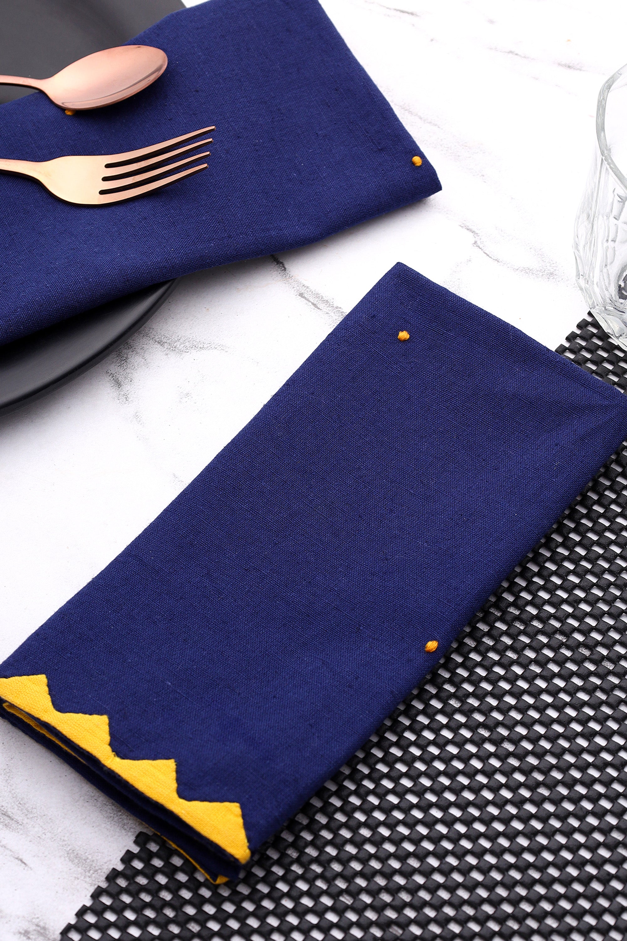 Cocktail Napkin | Paraka | Darazdari | Cotton Flax | Set of 2