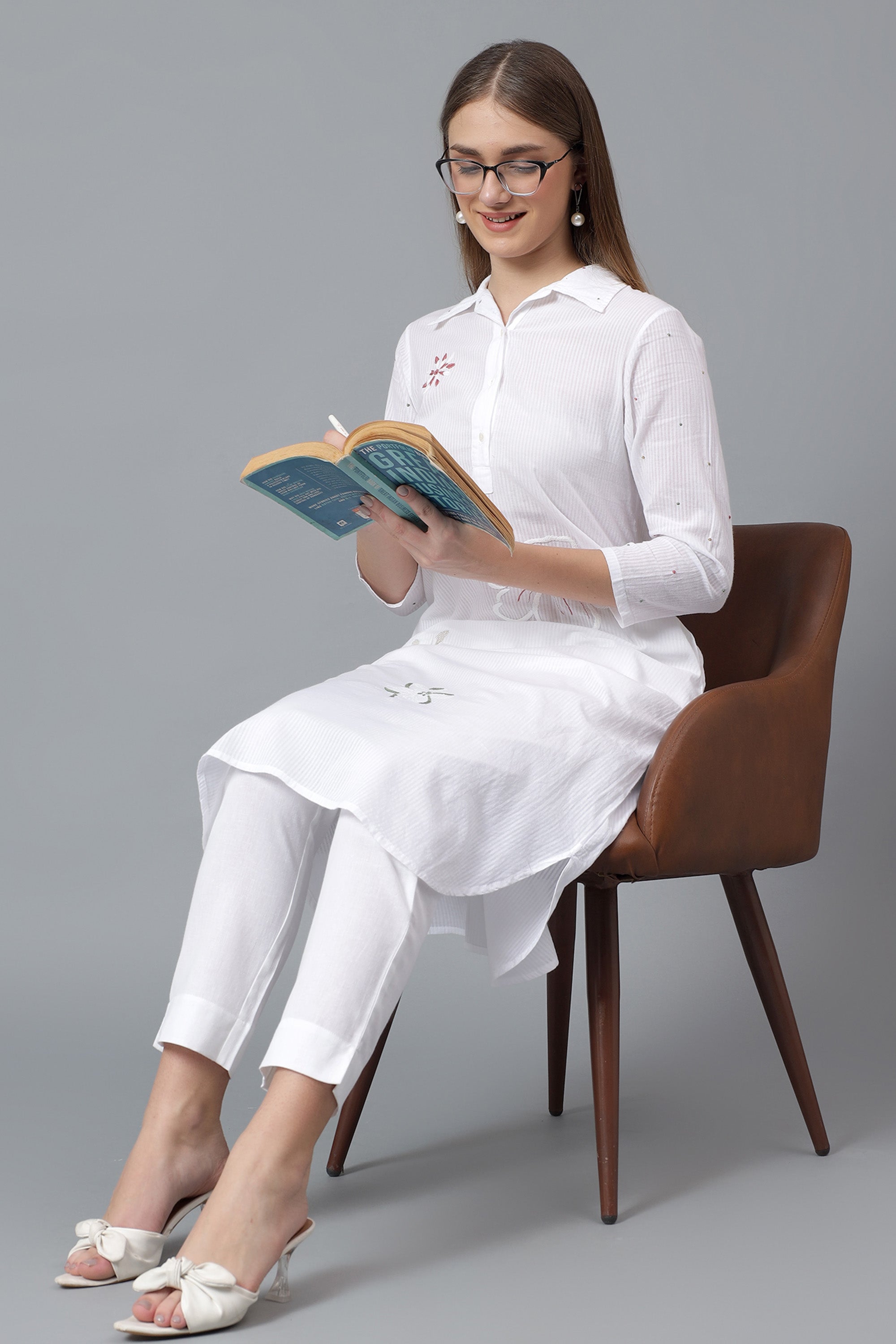 Tunic | Narmada | Chikankari | Cotton