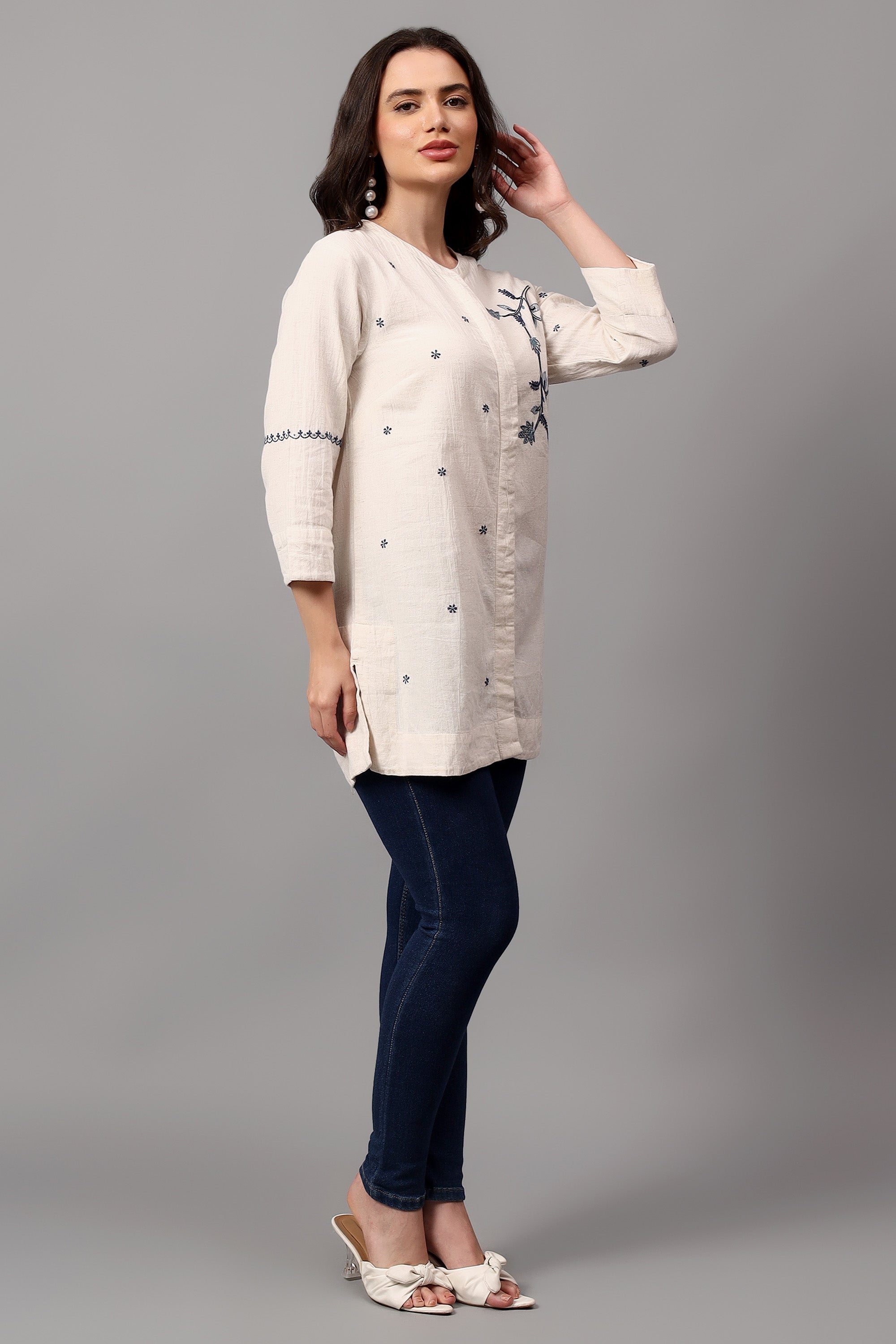 Shirt | Shingo | Chikankari | Cotton Linen