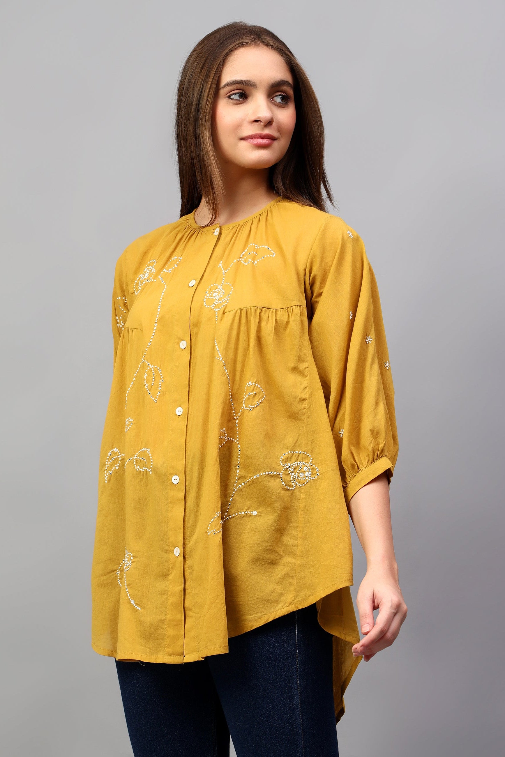 Preposition handcrafted Chikankari Shirt