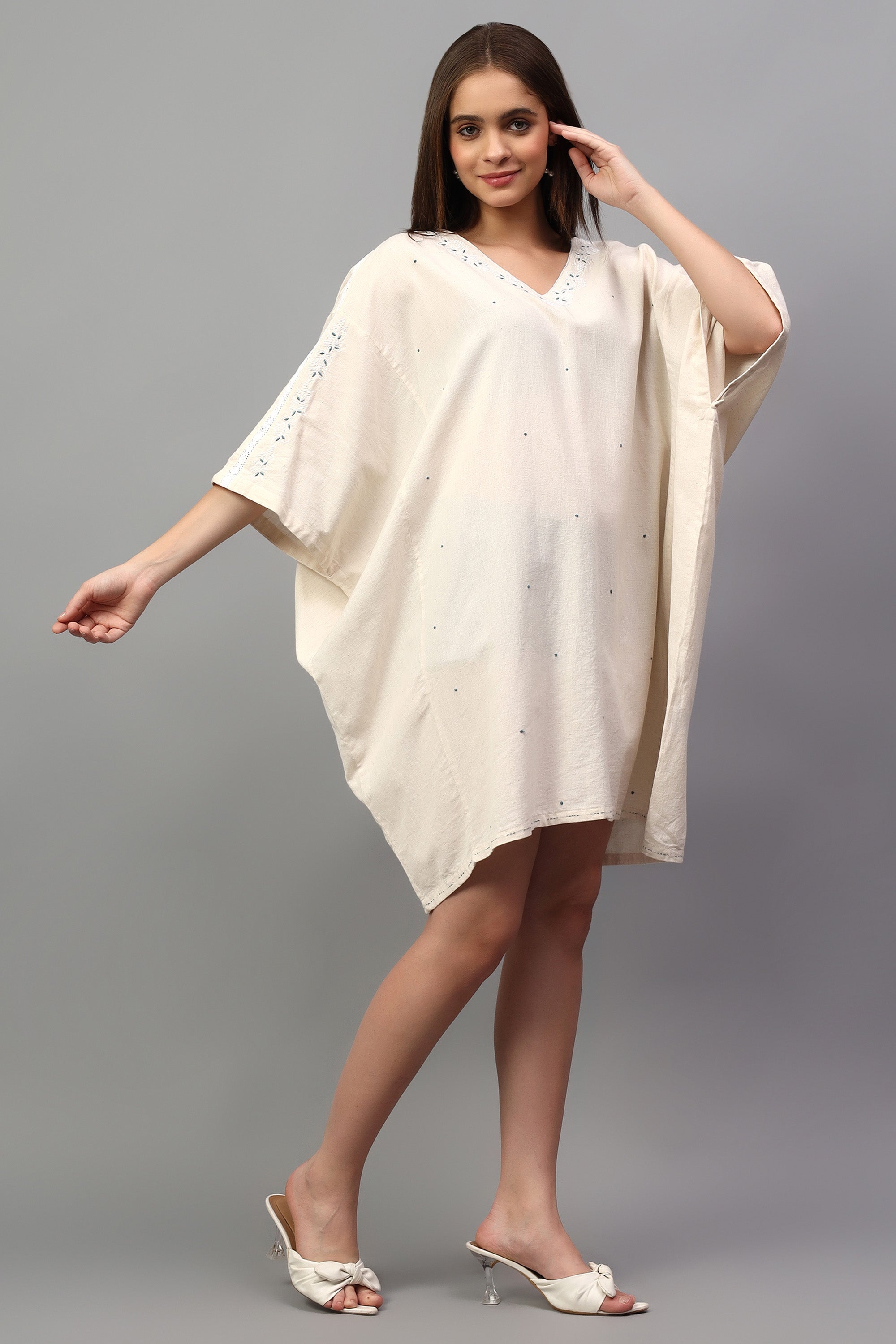 Easy fit Tunic | Akito | Chikankari | Cotton linen