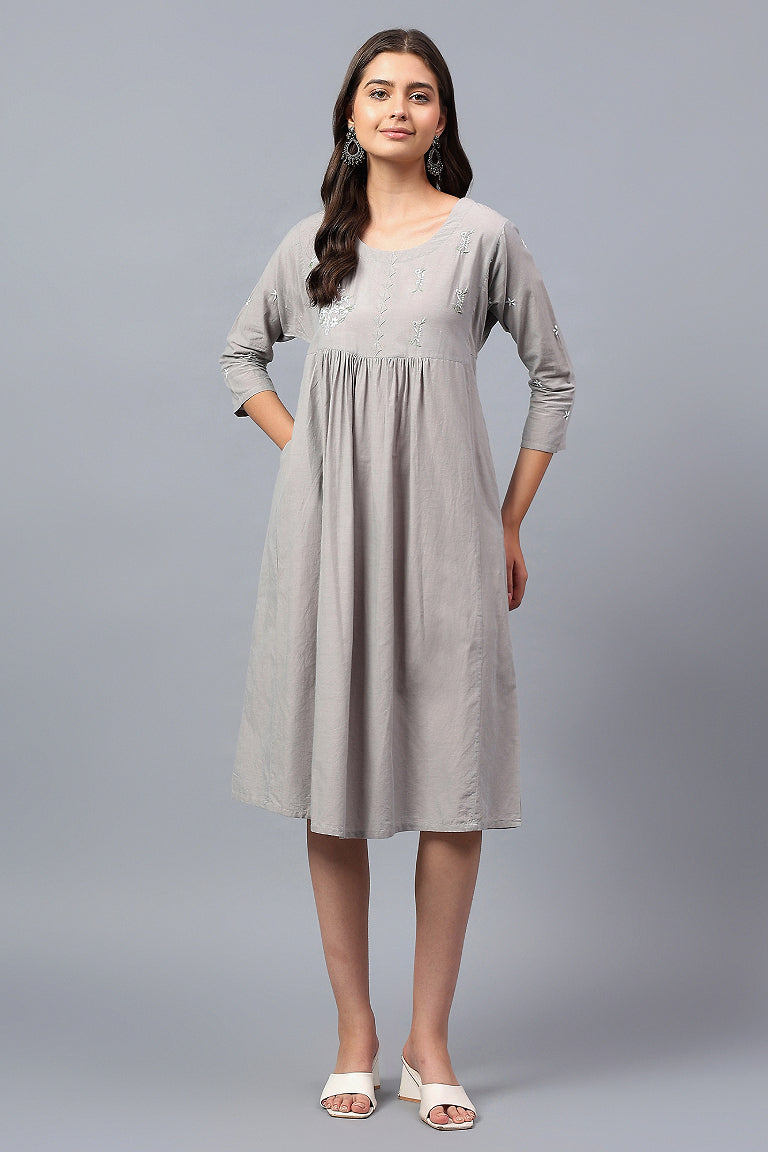 Tunic | Akhota | Chikankari | Cotton Chambray