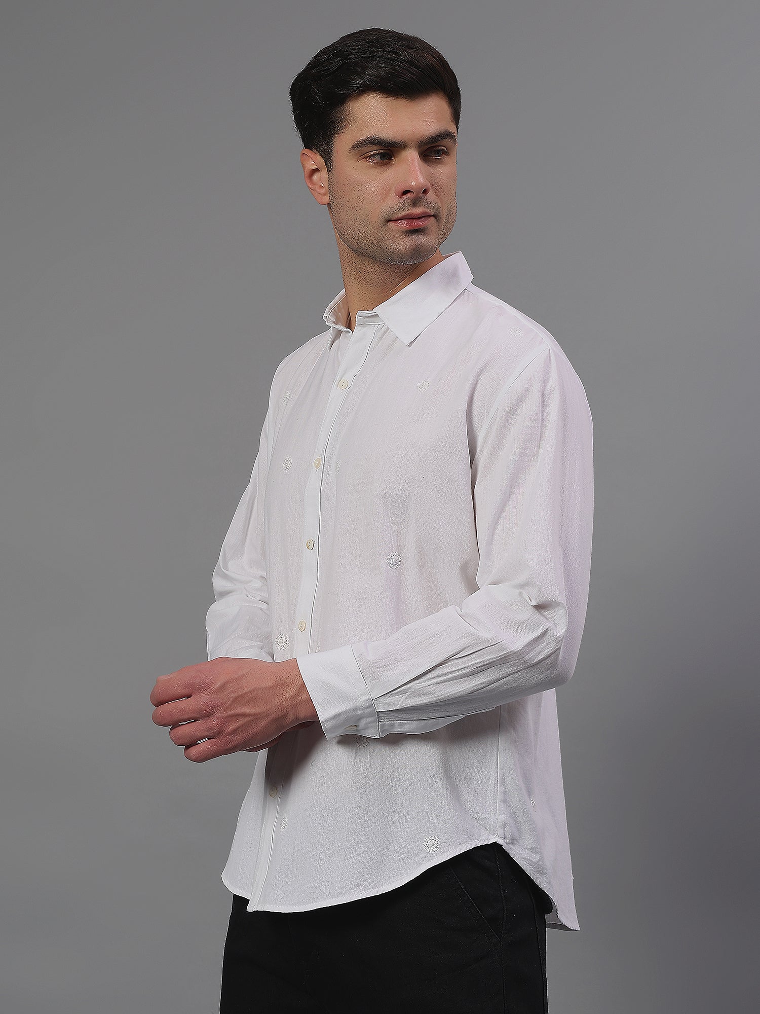 Yugam handcrafted Chikankari spread collar Shirt
