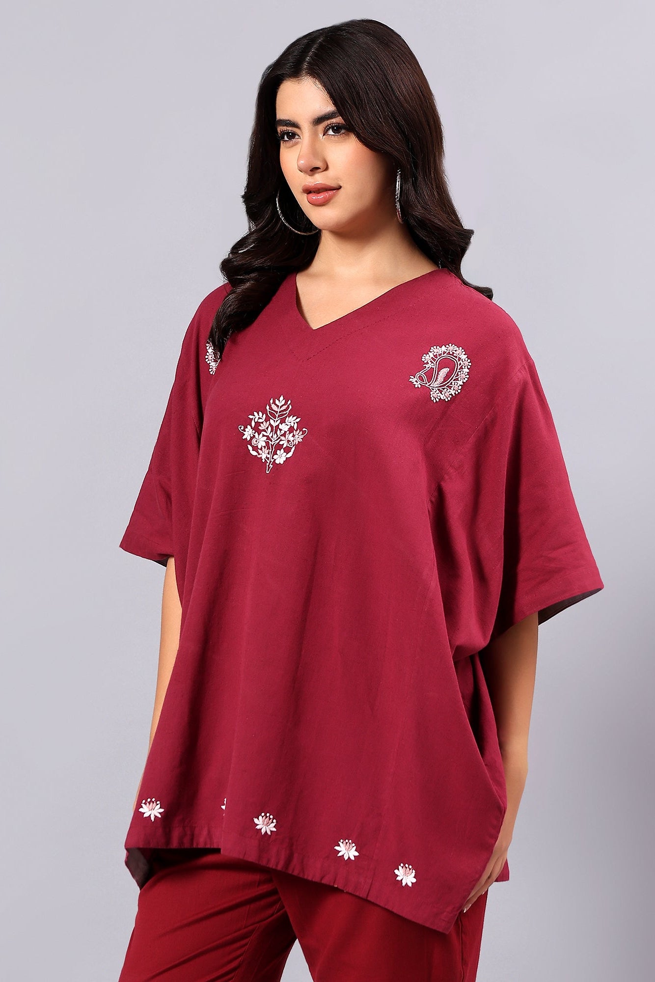 Tadbhav handcrafted Chikankari Easy fit Tunic