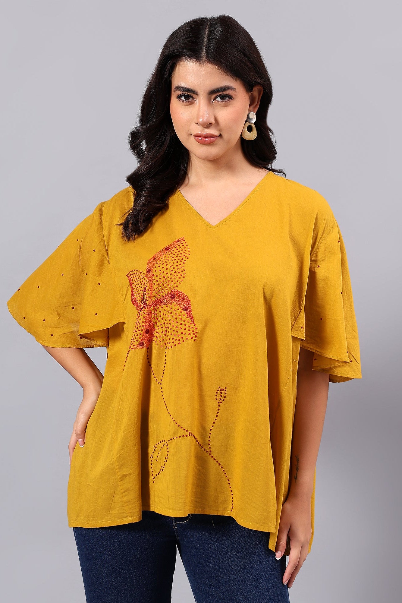 Sankhya handcrafted Chikankari easy Top