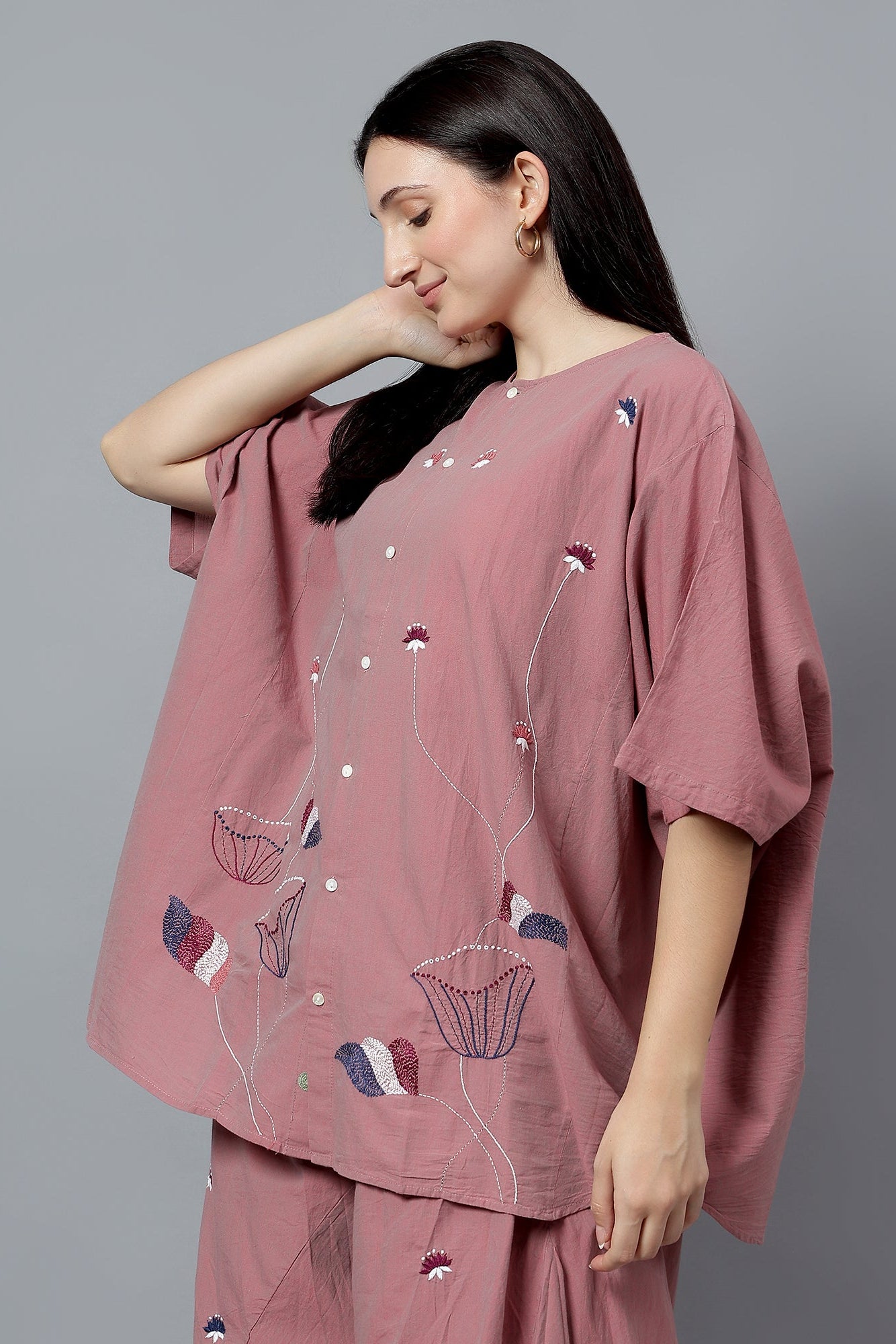 Sarvnaam handcrafted Chikankari Easy Shirt