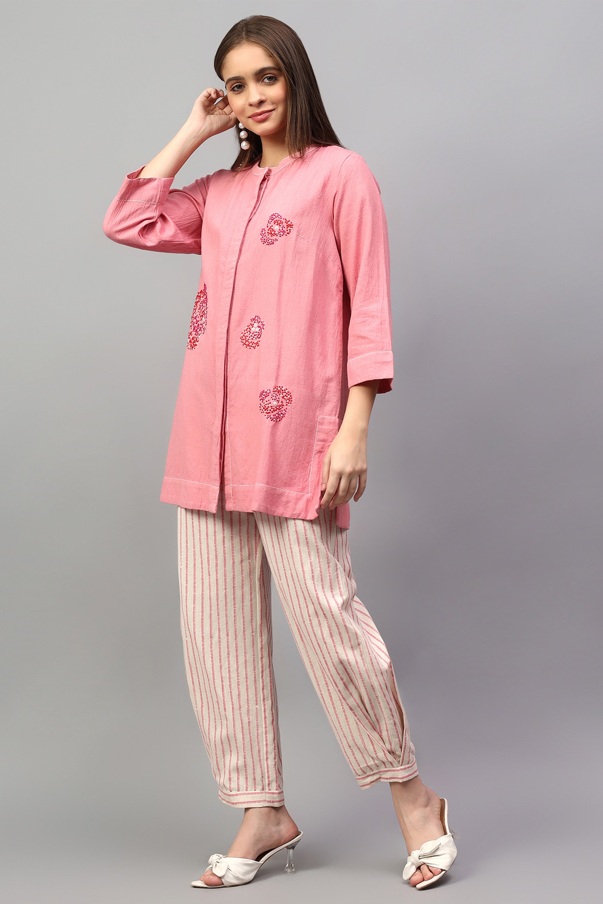 Shirt | Nubra | Chikankari | Cotton linen