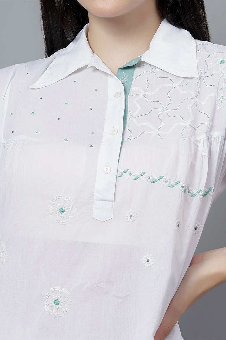 Tunic | Esli | Chikankari | Cotton