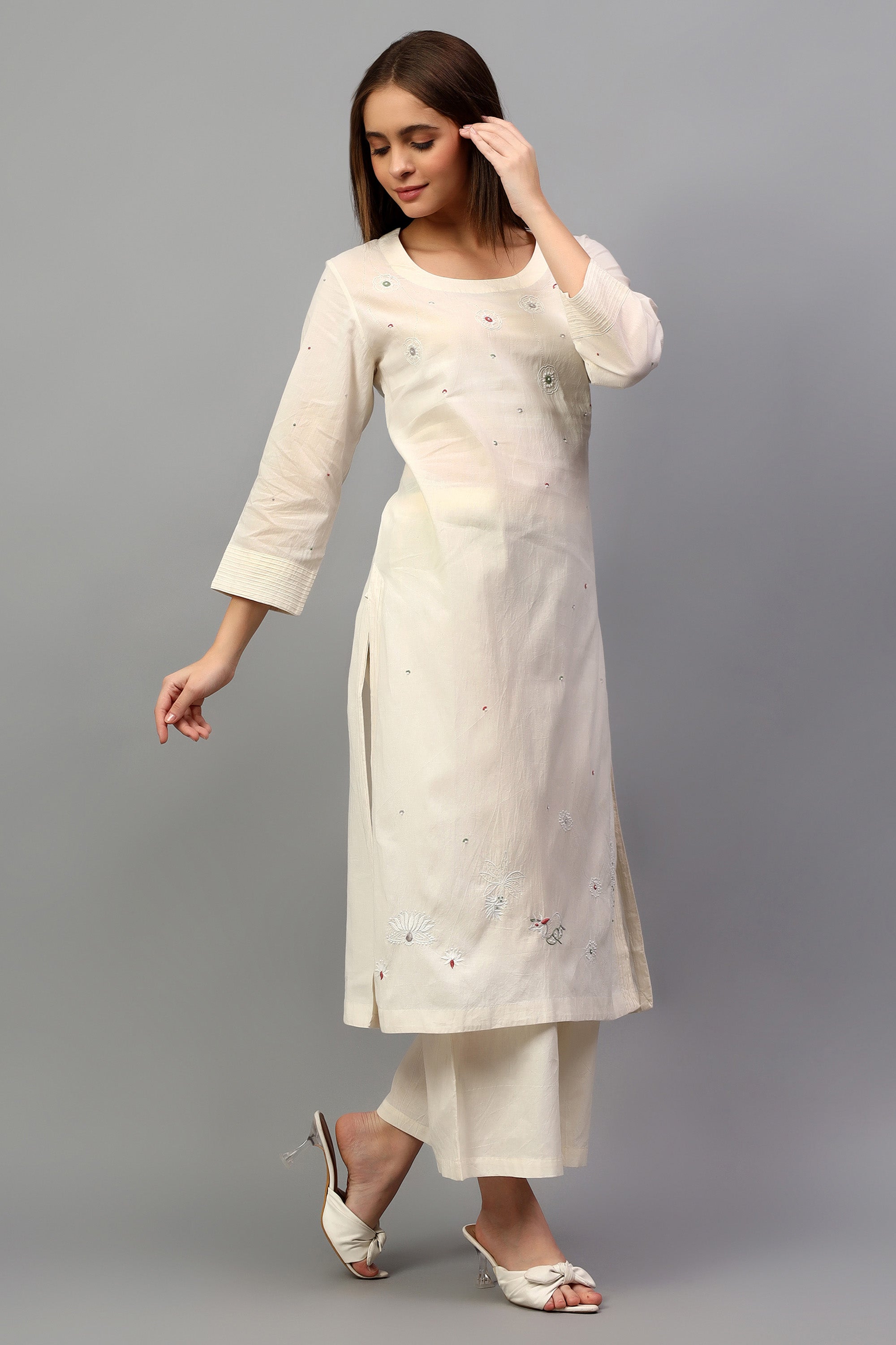 Kurta | Meer | Chikankari | Cotton