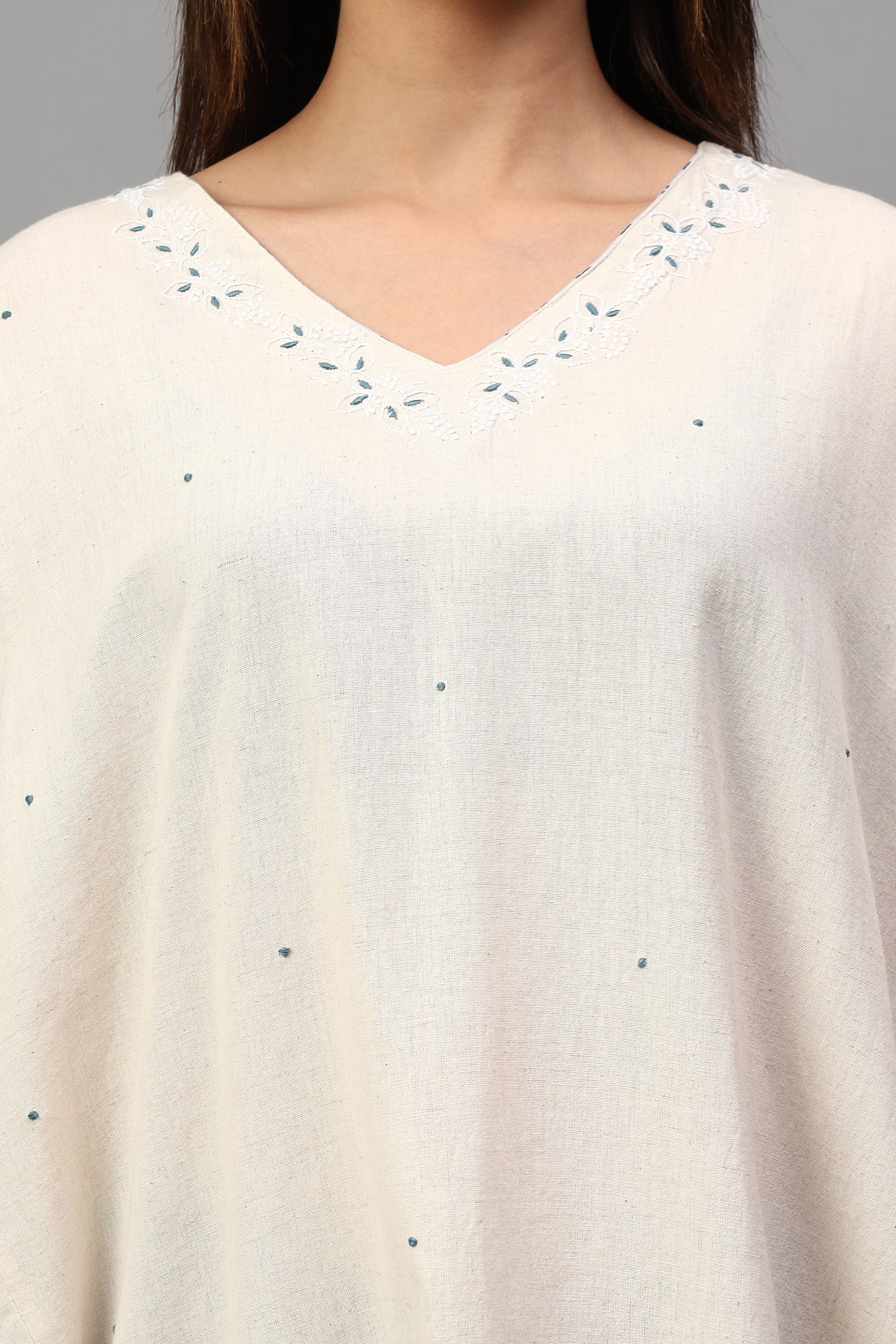 Easy fit Tunic | Akito | Chikankari | Cotton linen