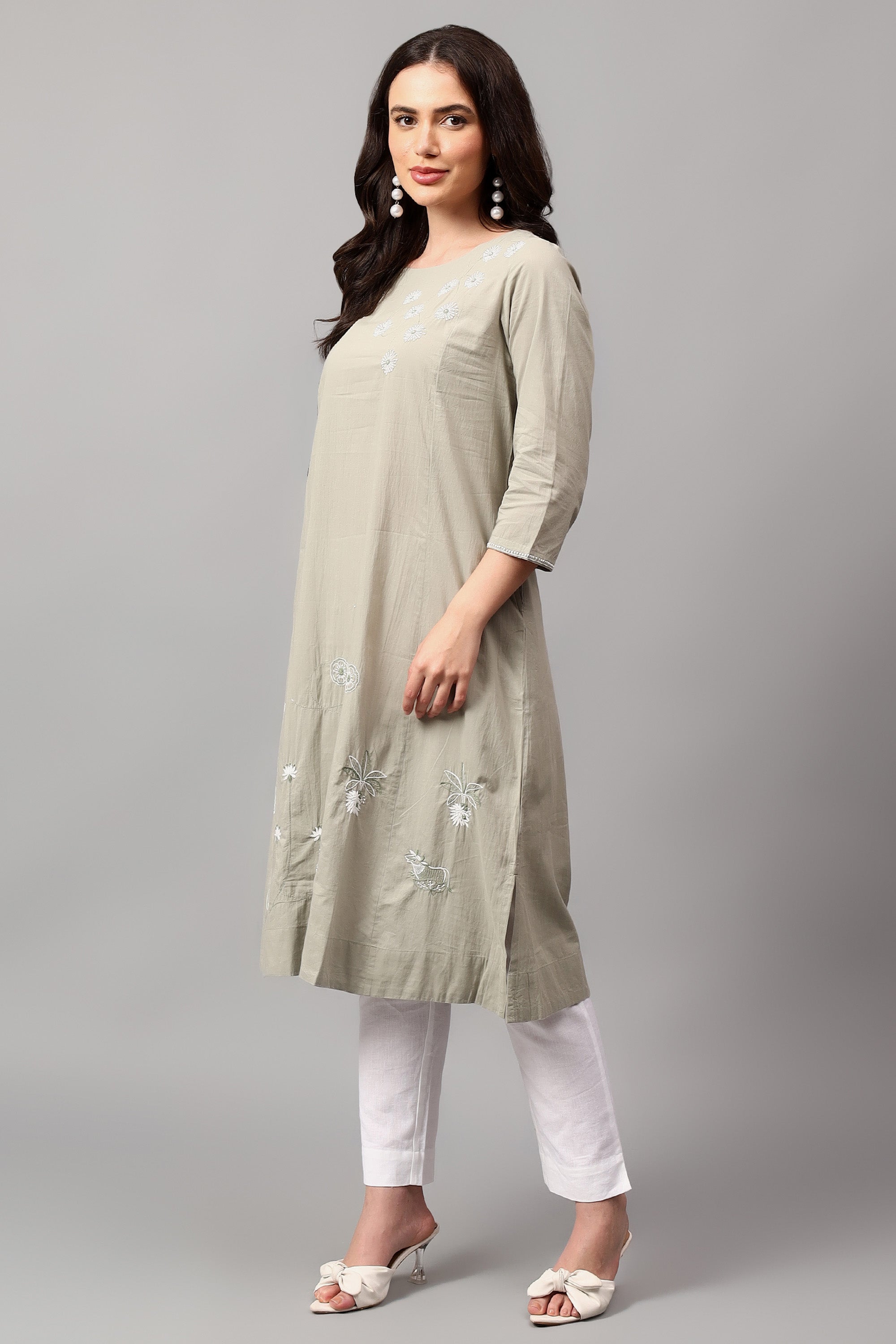 Tunic | Kaifi | Chikankari |Cotton