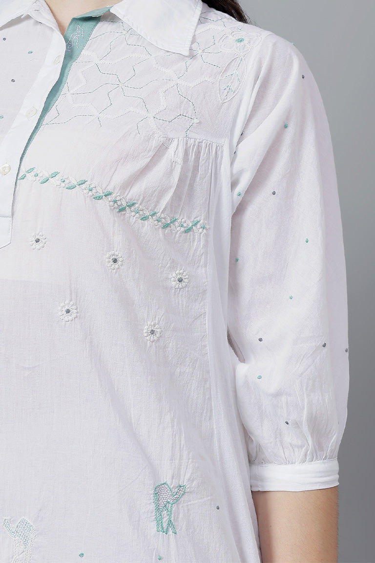 Tunic | Esli | Chikankari | Cotton