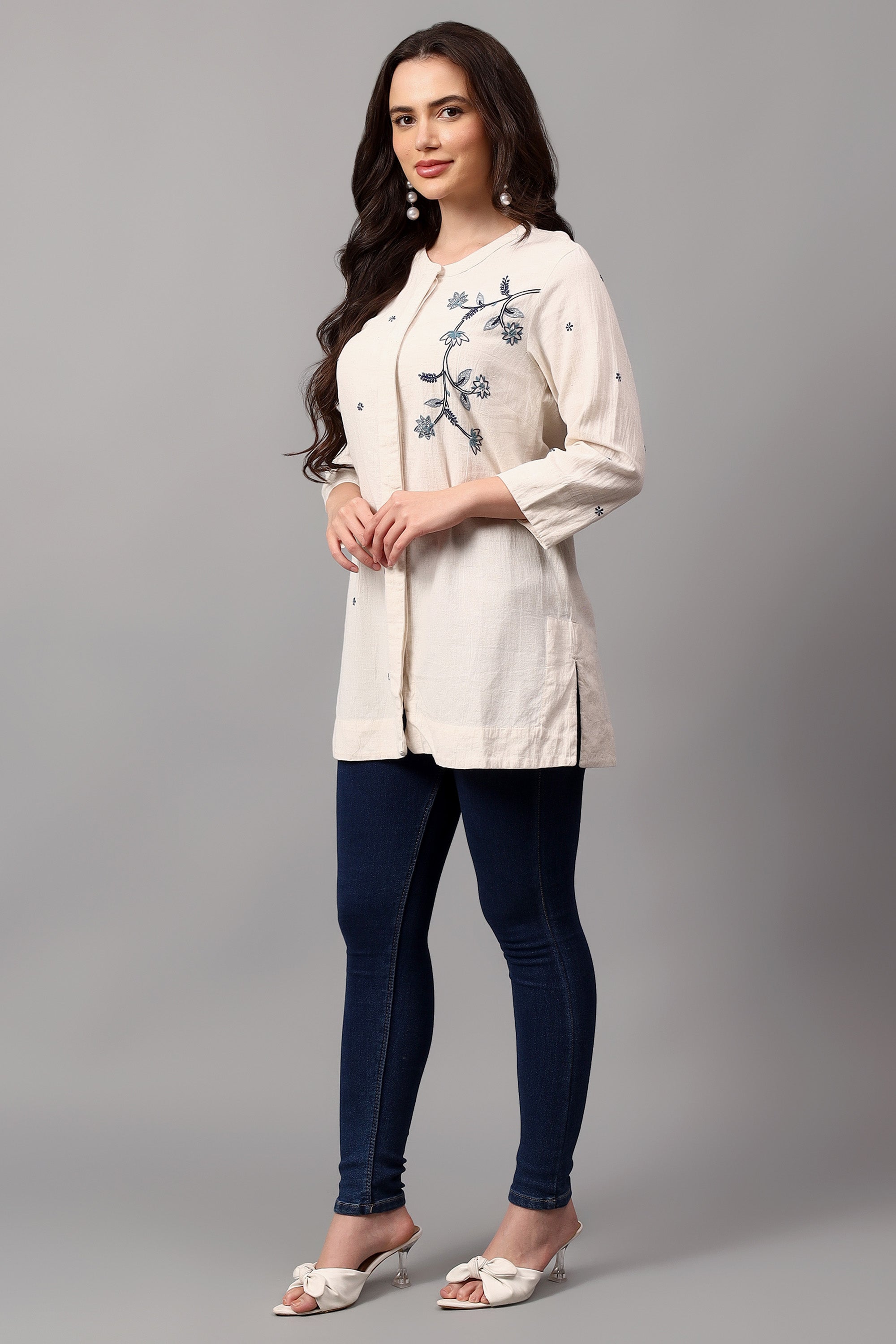 Shirt | Shingo | Chikankari | Cotton Linen