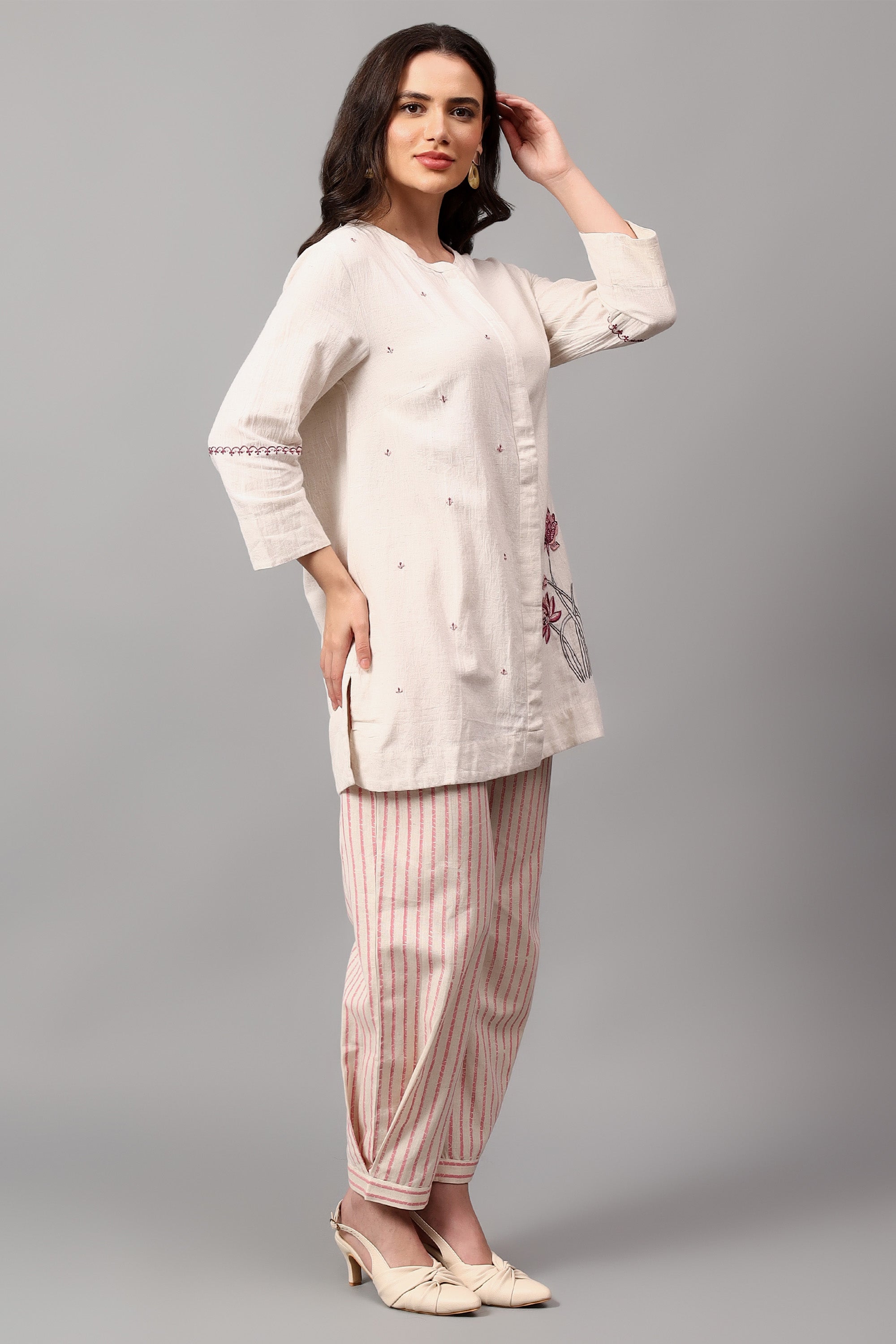 Shirt | Spiti | Chikankari | Cotton Linen