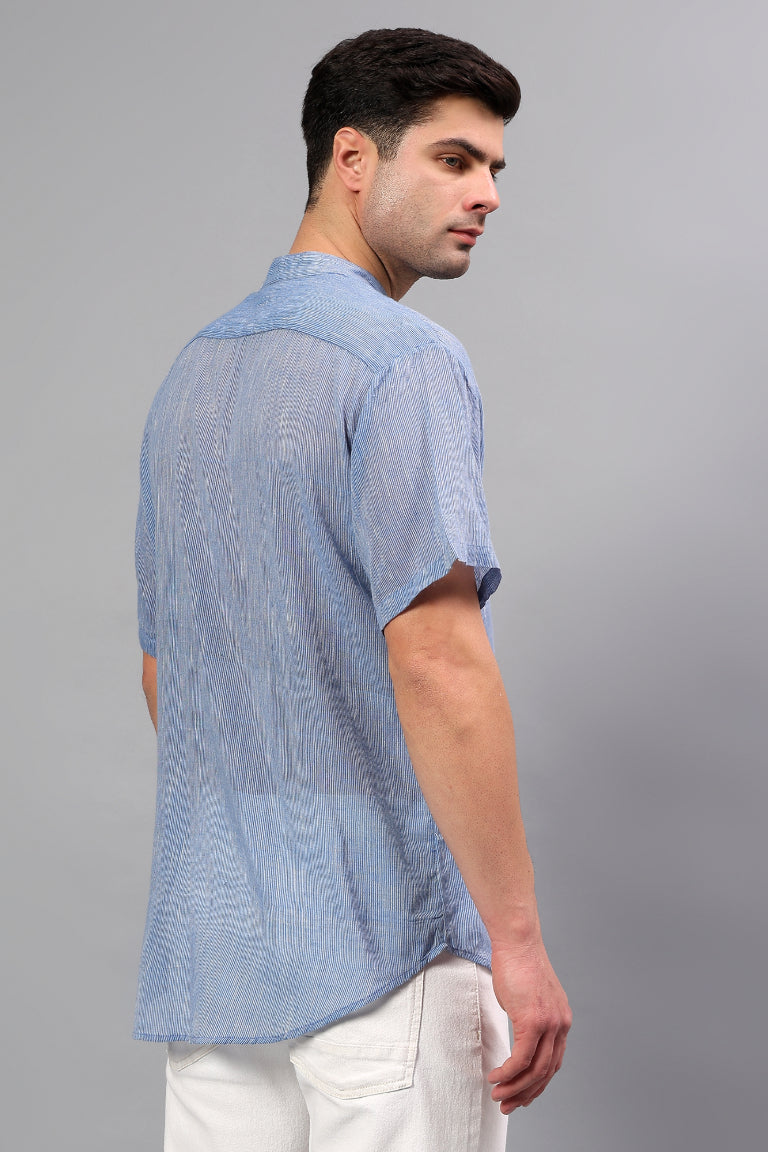 Mandarin Collar Shirt | Aagat | Handwoven | Cotton