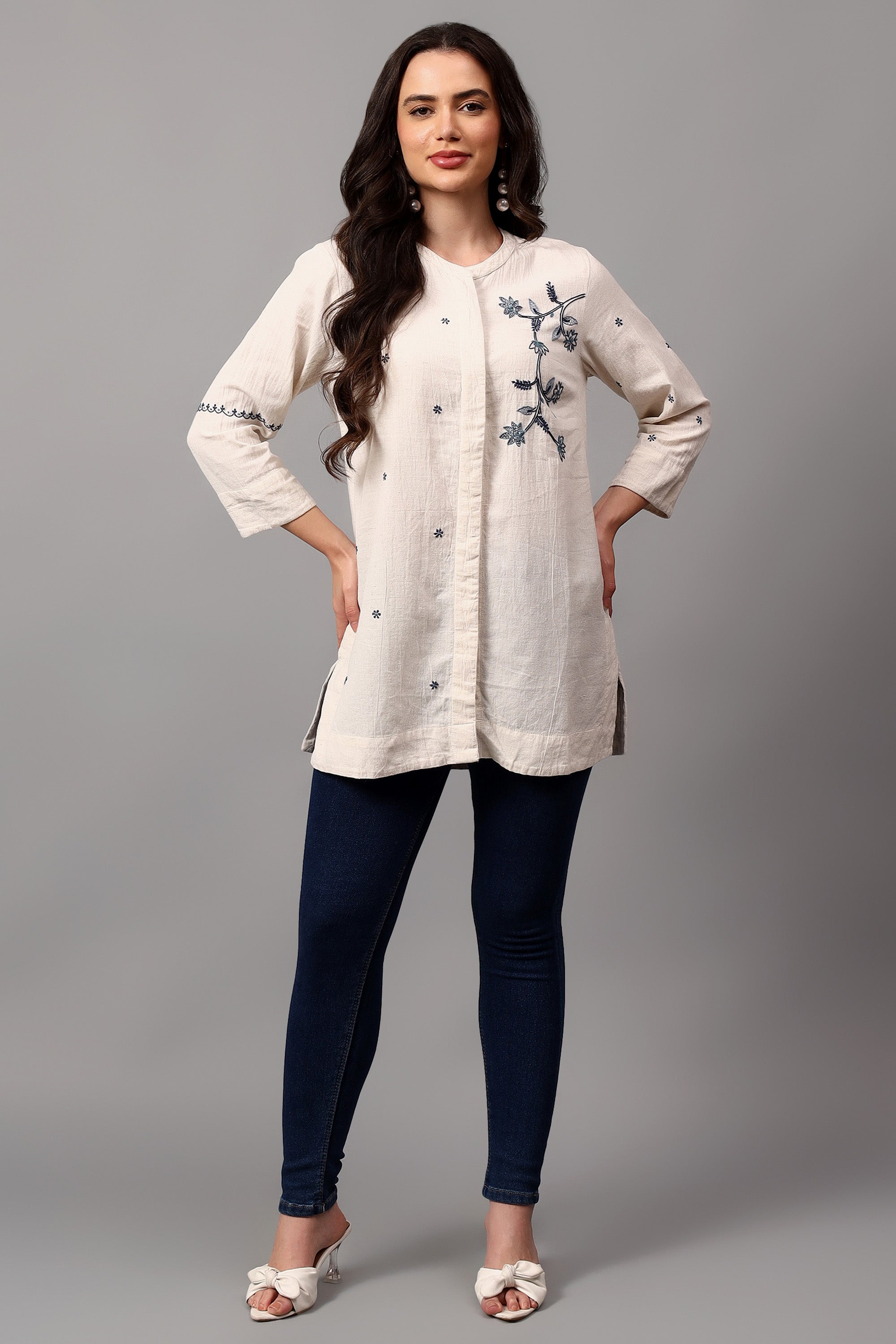 Shirt | Shingo | Chikankari | Cotton Linen