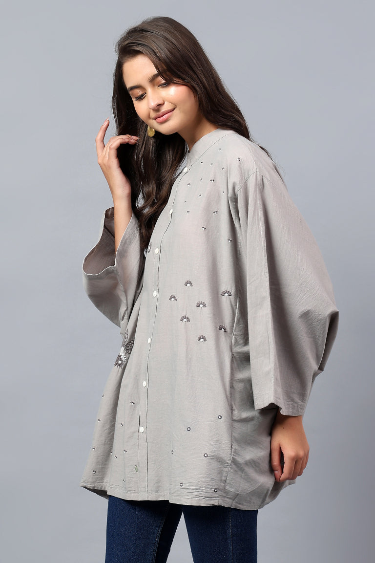 Easy Shirt | Annuched | Chikankari | Cotton Chambray