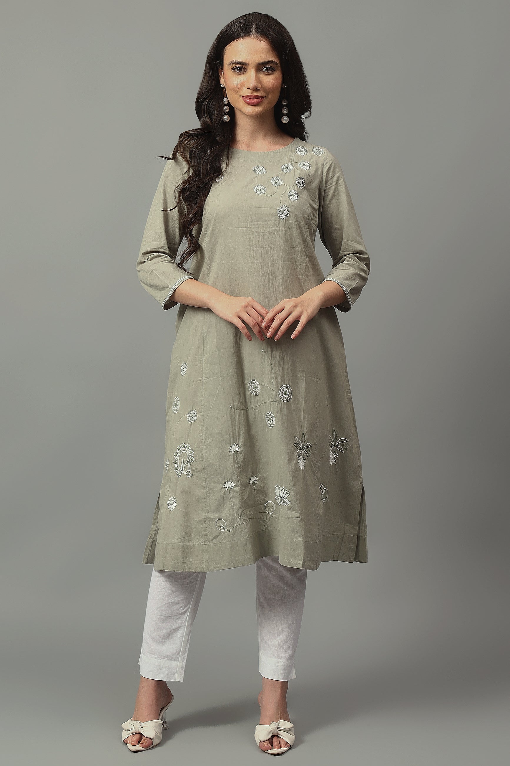 Kaifi handcrafted Chikankari Tunic