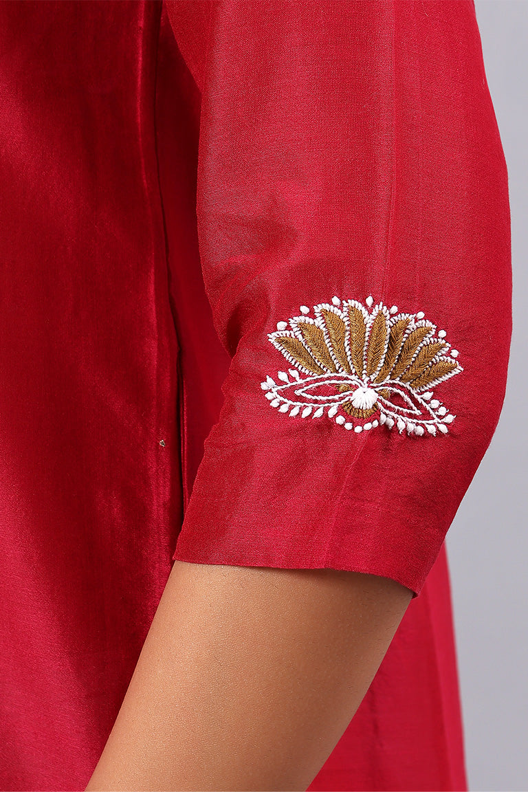 Tunic | Kriya | Chikankari | Cotton Silk (Chanderi)