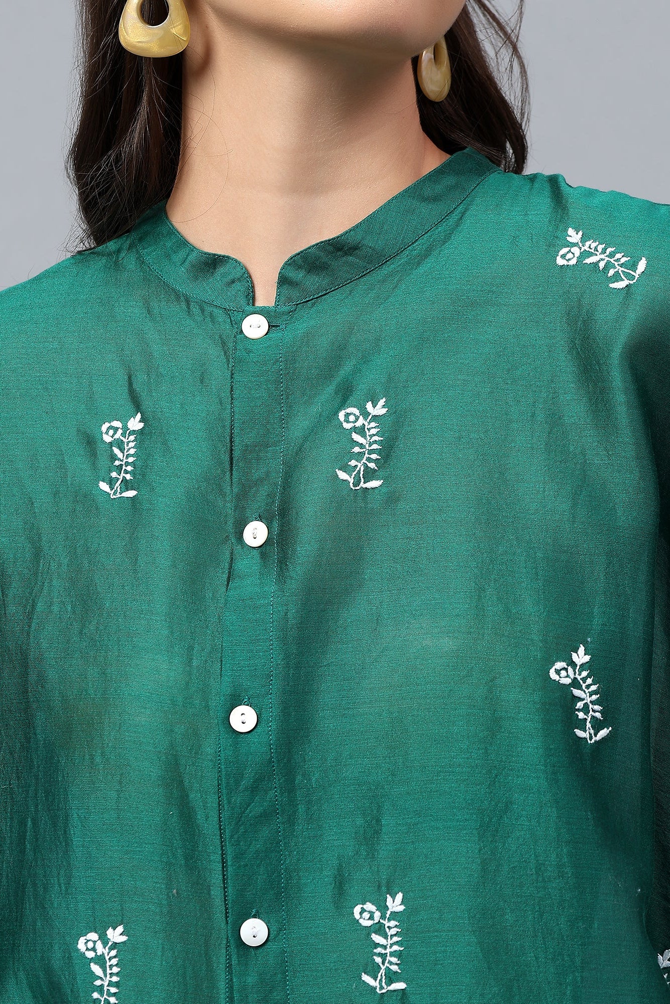 Bhaasha handcrafted Chikankari Easy Shirt