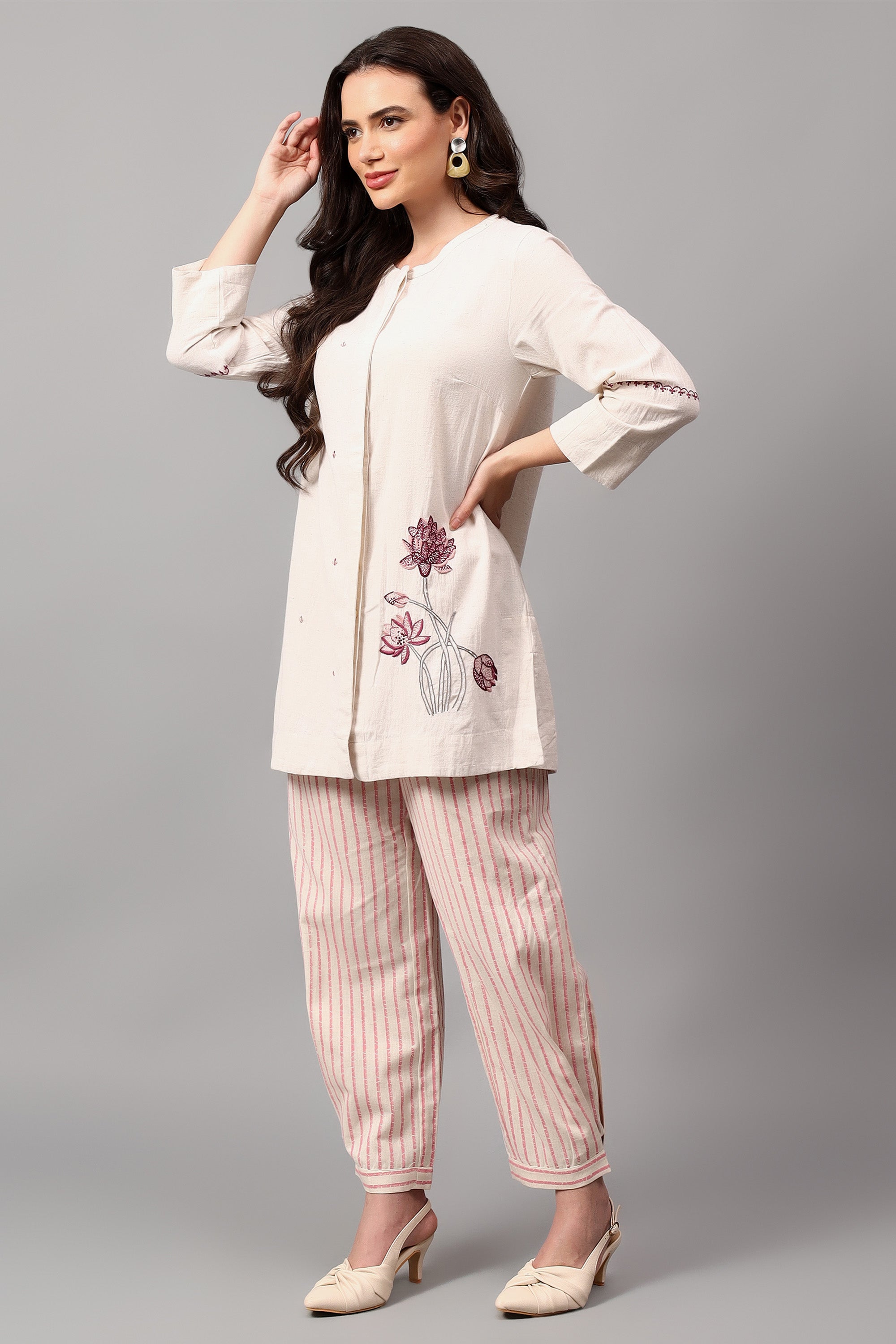 Shirt | Spiti | Chikankari | Cotton Linen