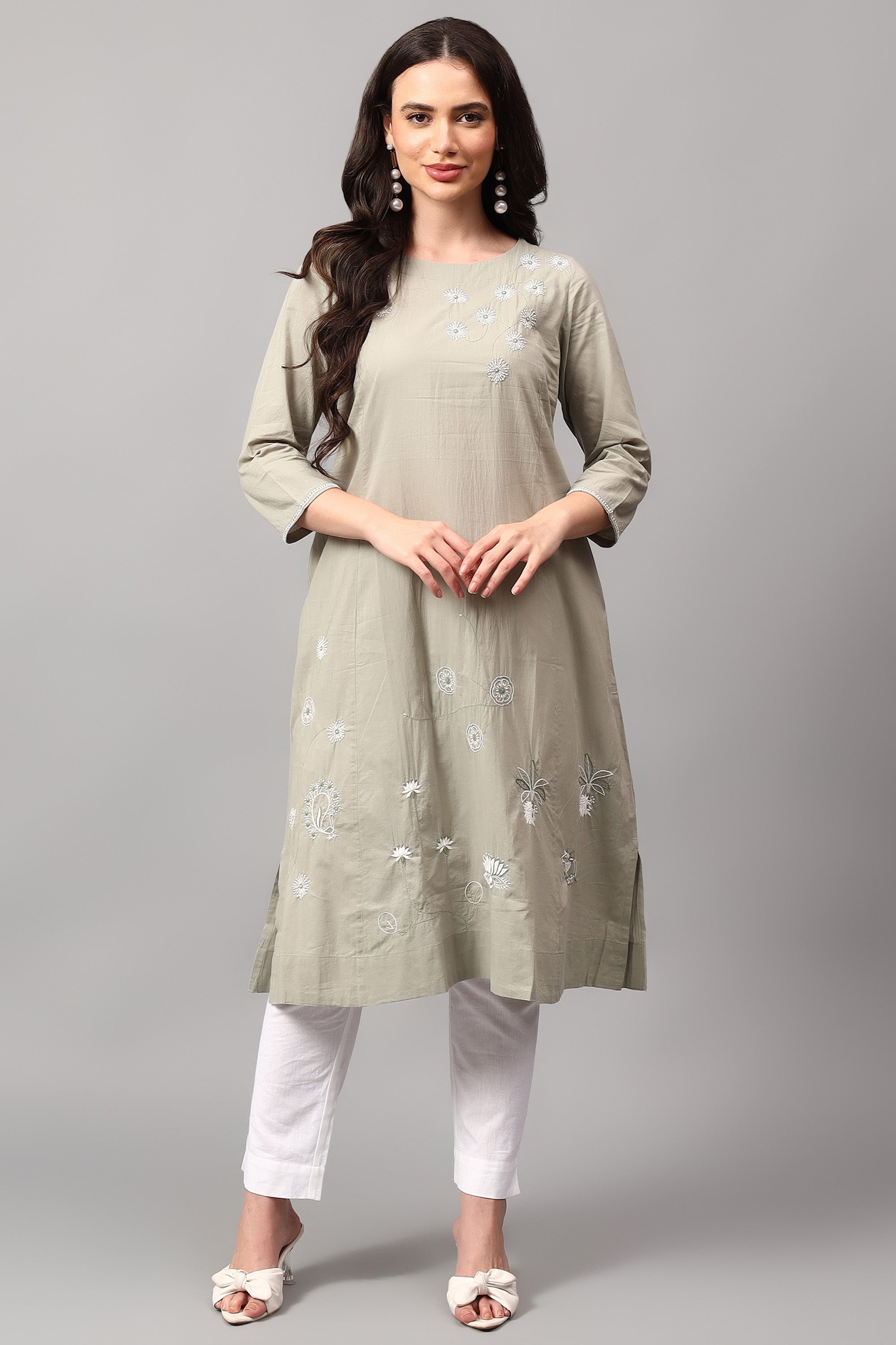 Tunic | Kaifi | Chikankari |Cotton