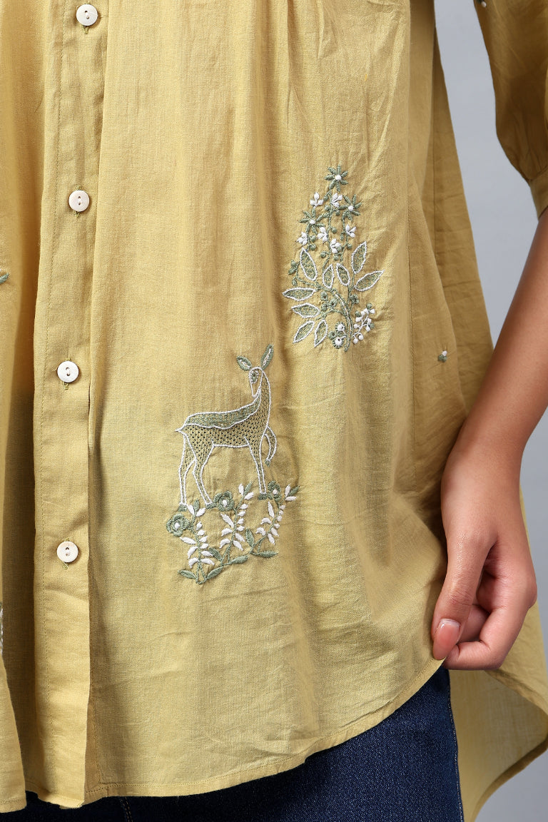 Shirt | Swar | Chikankari | Cotton