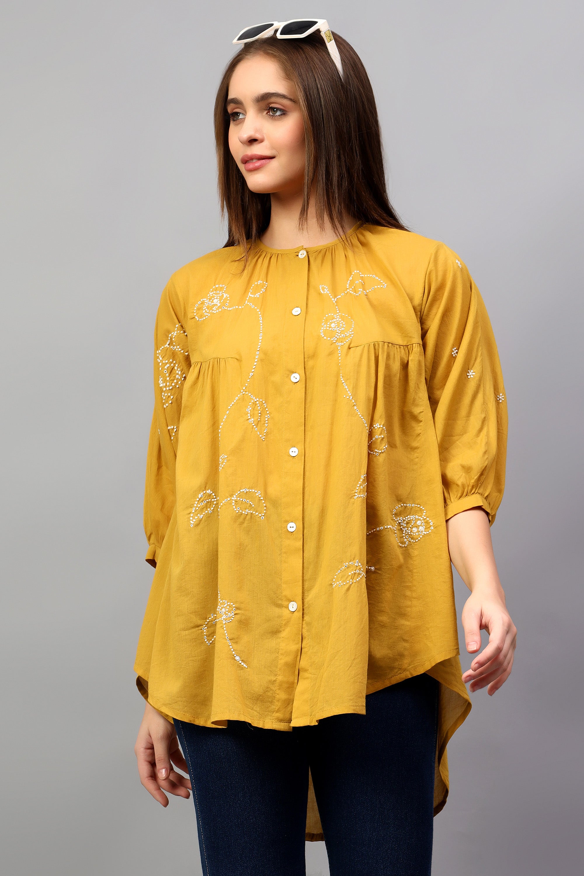 Shirt | Preposition | Chikankari | Cotton