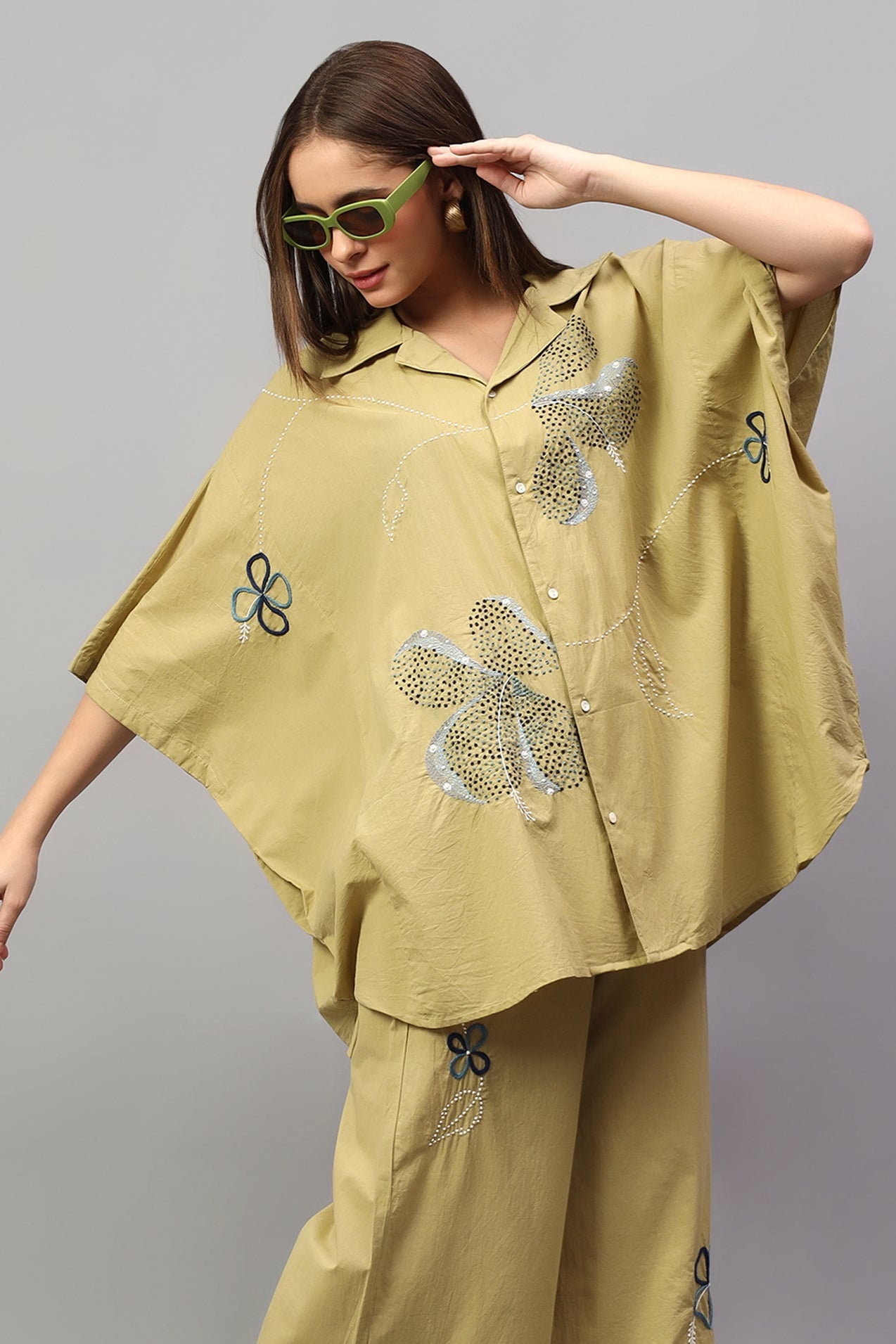 Easy Shirt | Samkhya | Chikankari | Cotton