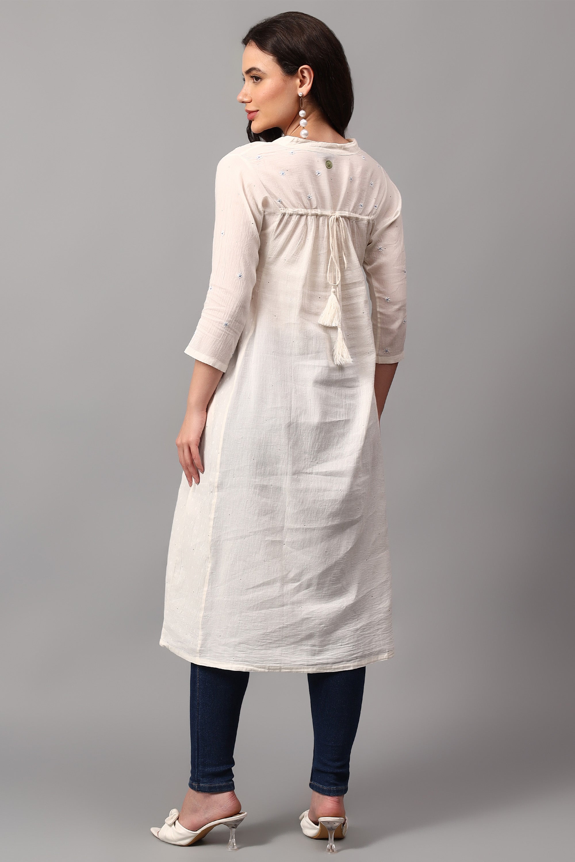 Long Tunic | Nandur | Chikankari | Cotton