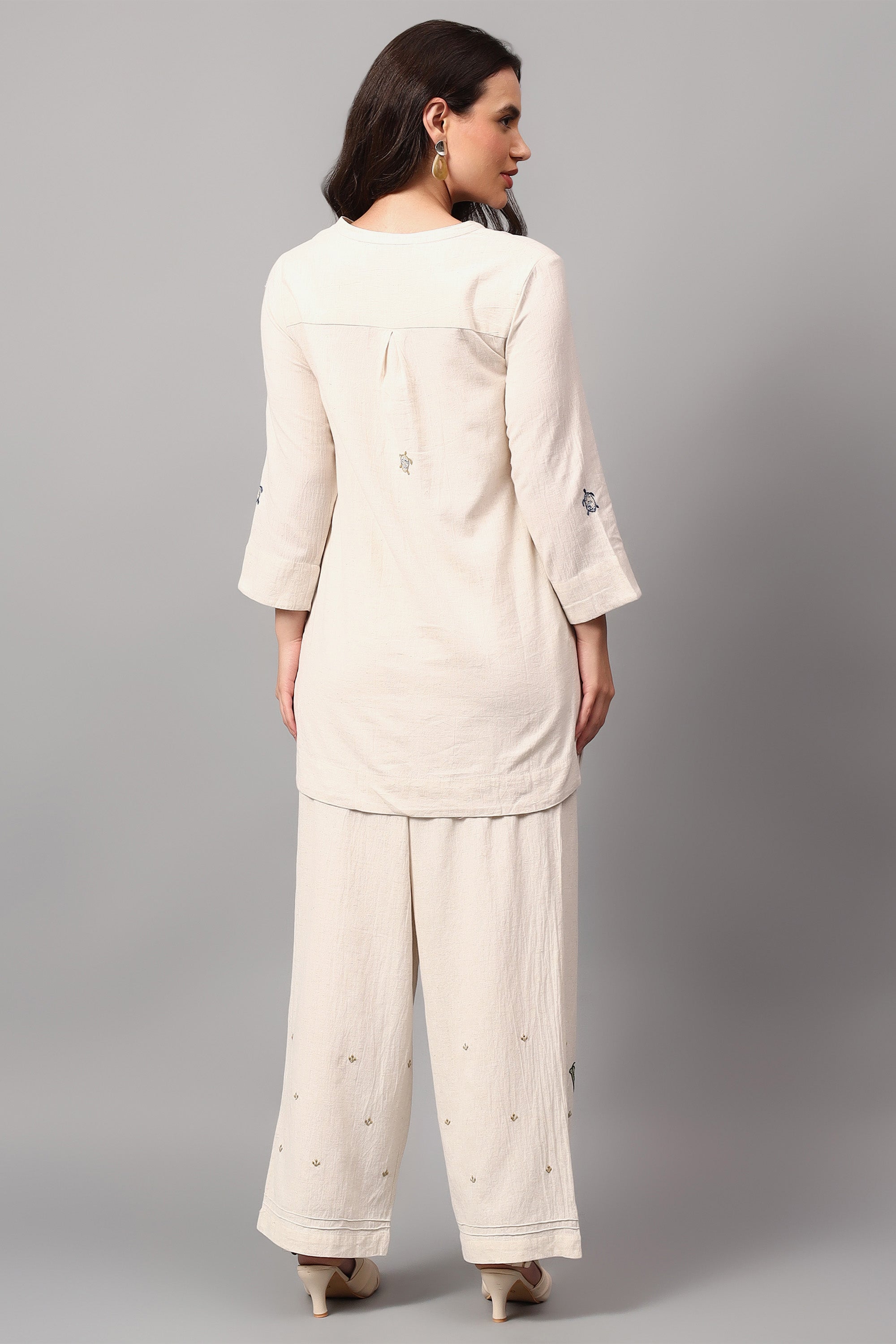 Shirt | Tista | Chikankari | Cotton Flax (linen)