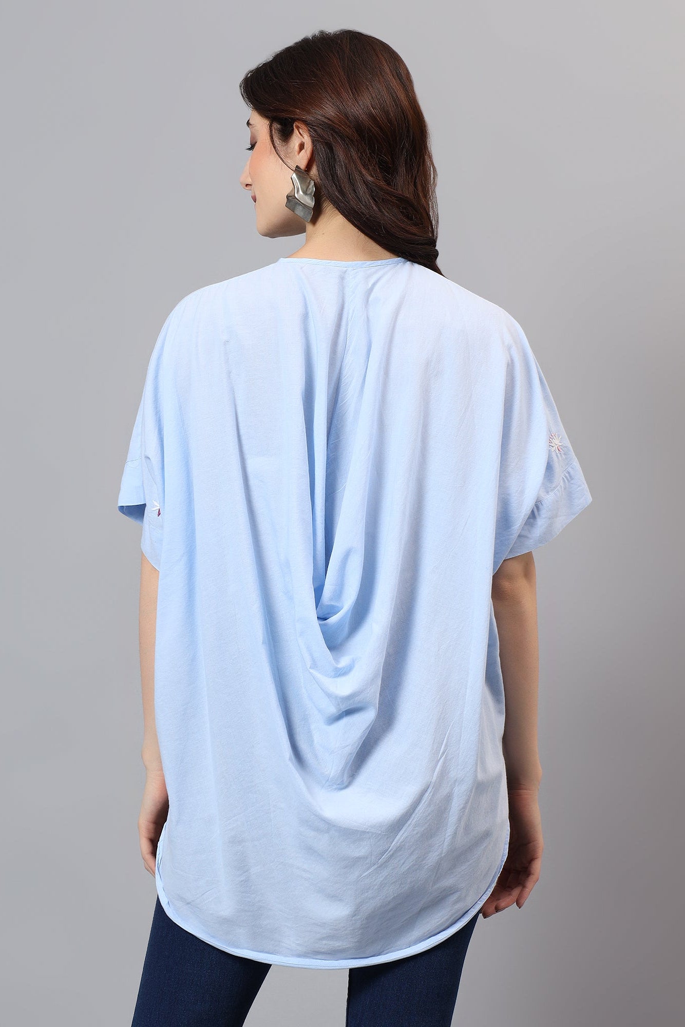 Paribhasha handcrafted Chikankari back cowl Shirt