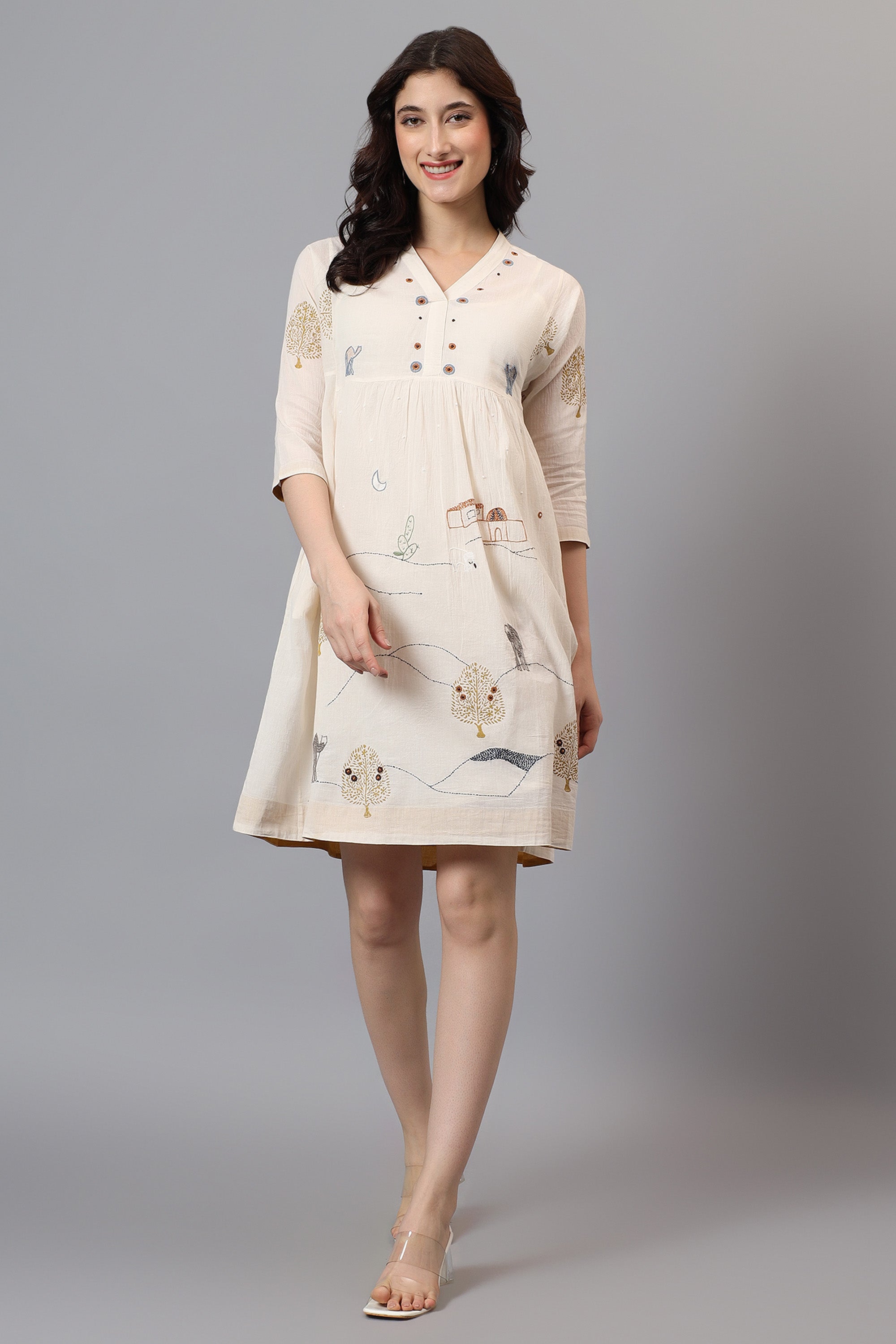 Tunic | Kumu | Chikankari | Cotton