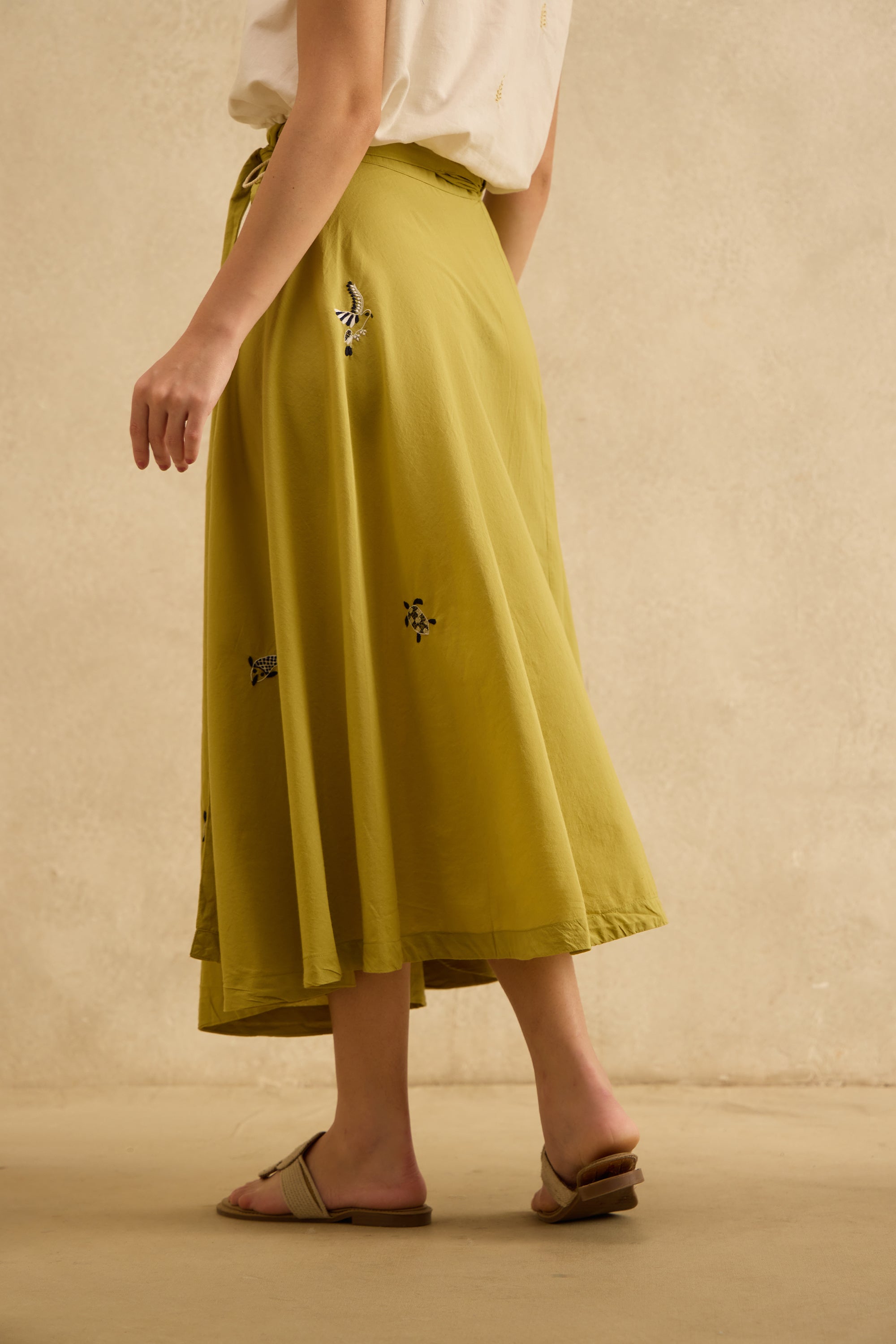 Aab handcrafted Chikankari Wrap Skirt