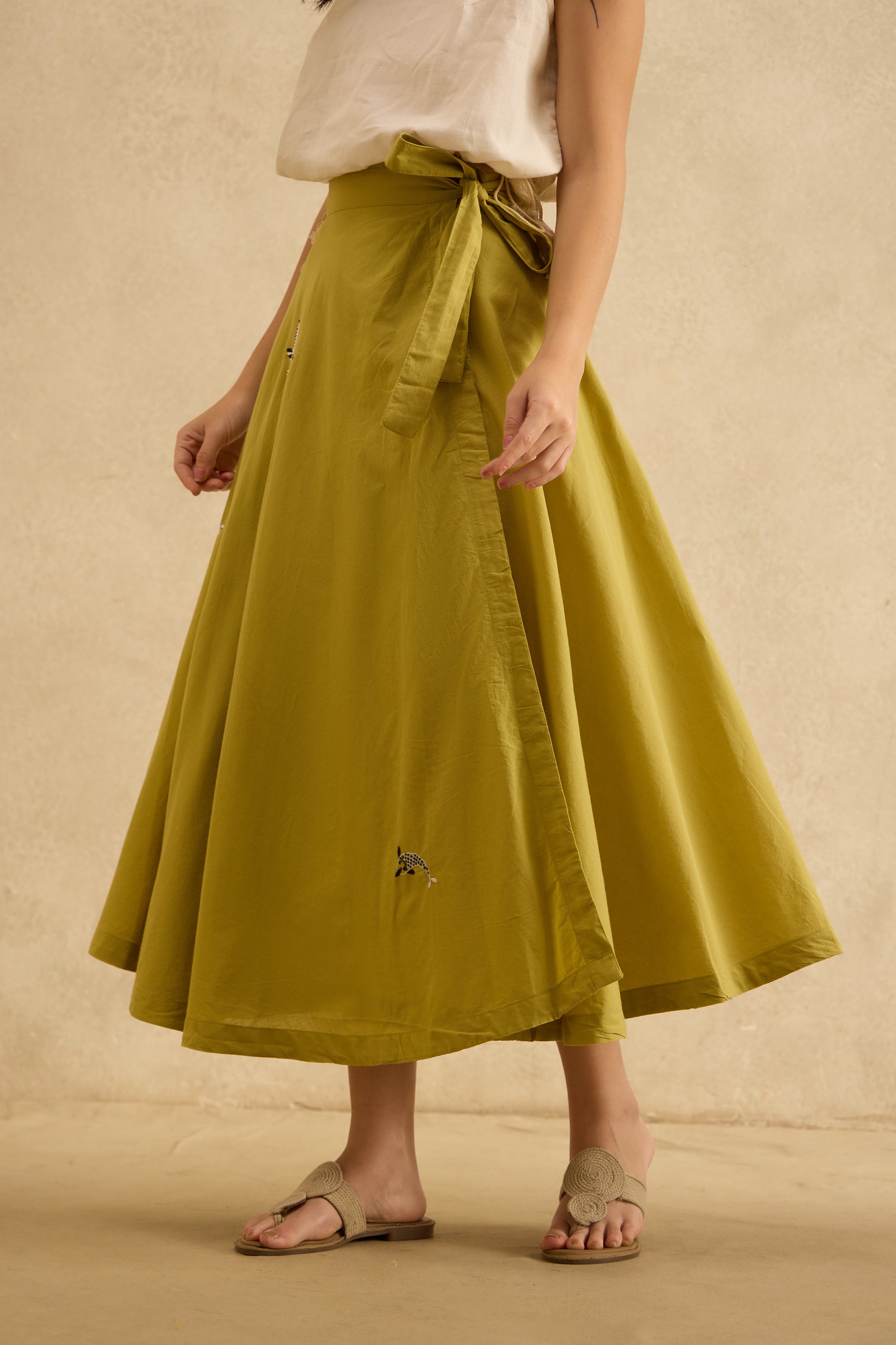Aab handcrafted Chikankari Wrap Skirt
