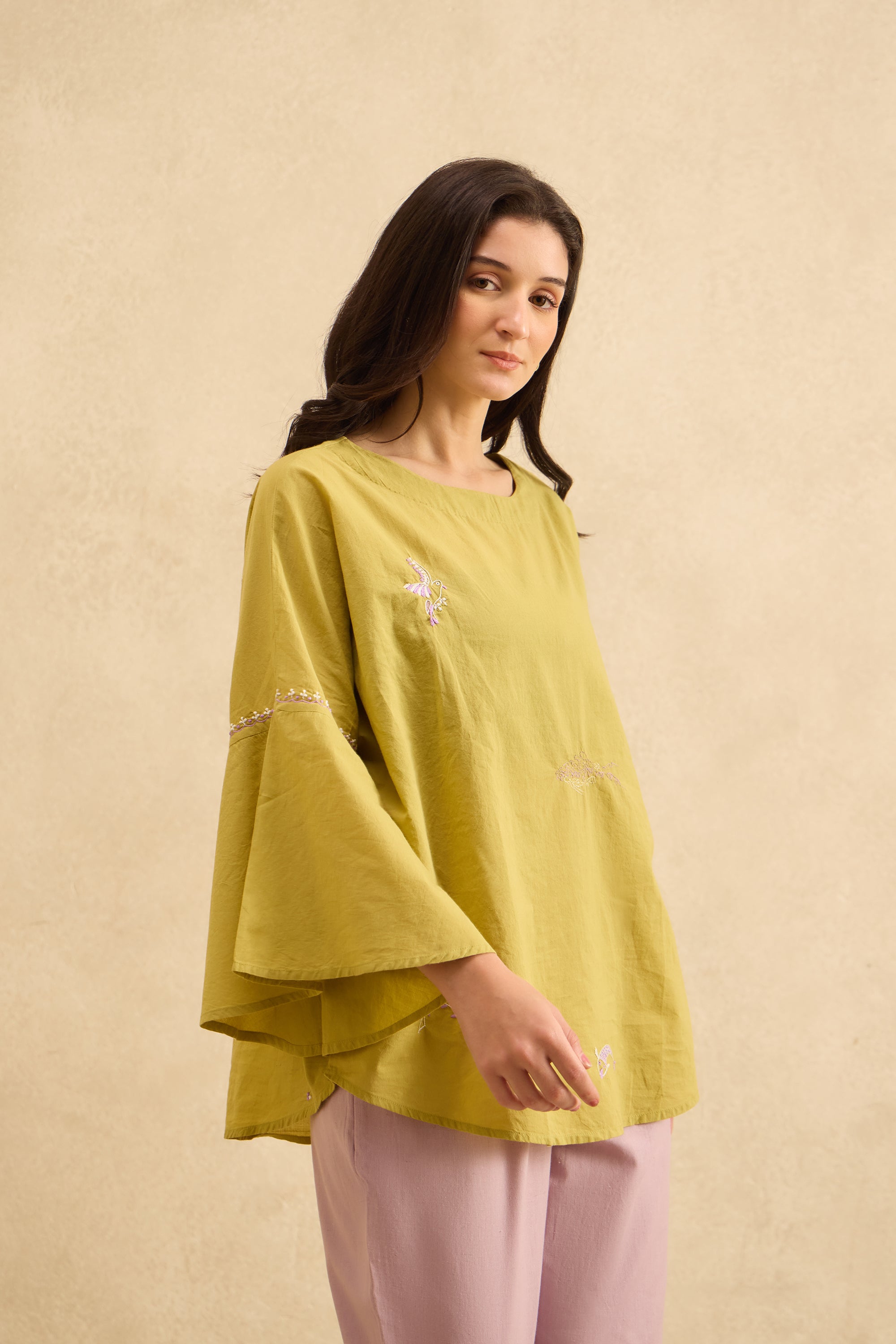 Didaar handcrafted Chikankari easy Top