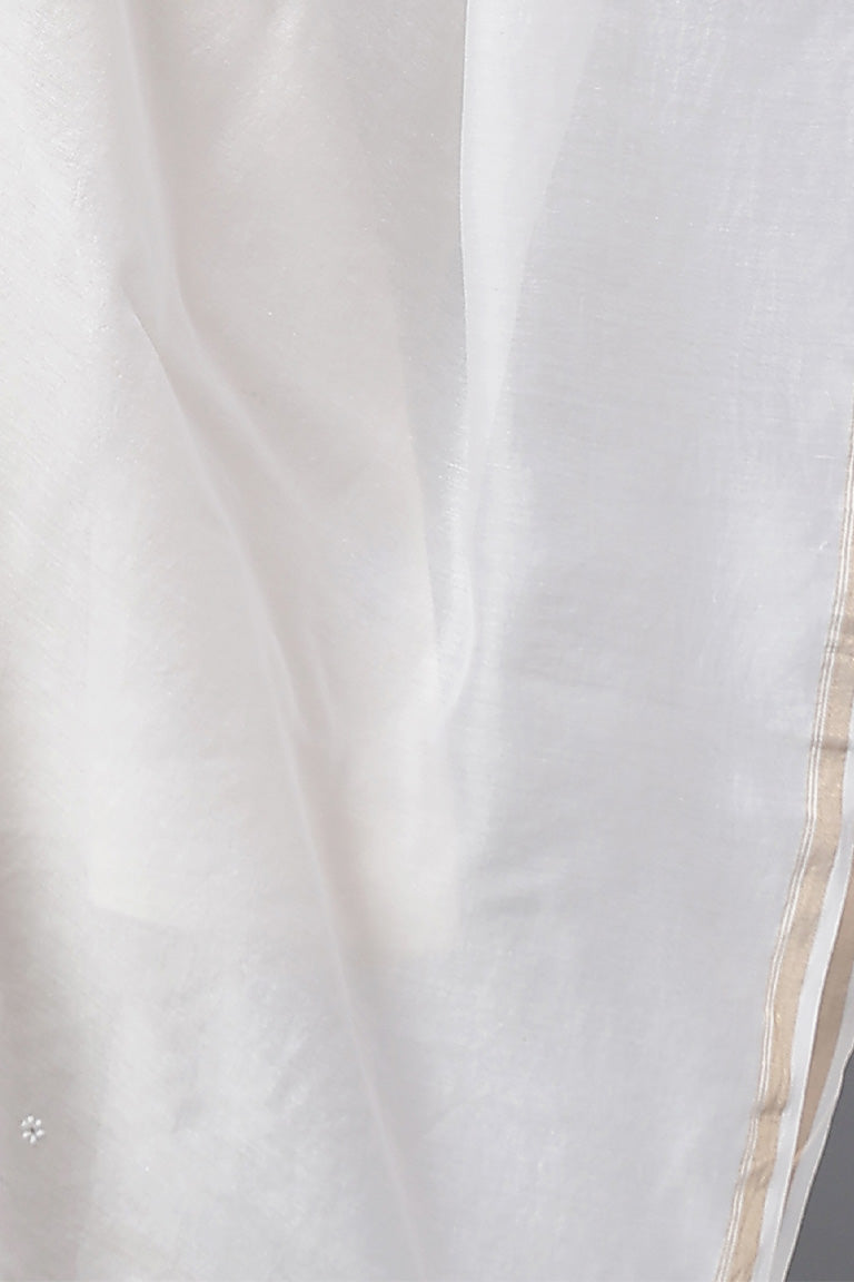 Dupatta | Kumuda | Chikankari | Cotton Silk- Chanderi