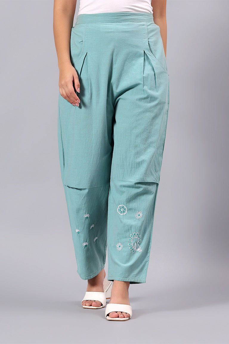 Pant | Karak | Chikankari | Cotton