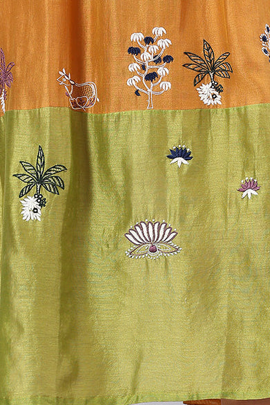 Tunic and underdress | Tatsam | Chikankari | Cotton Silk (Chanderi)