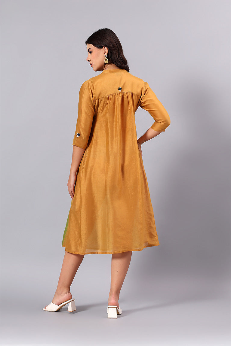 Long Tunic | Tatsam | Chikankari | Cotton Silk (Chanderi)