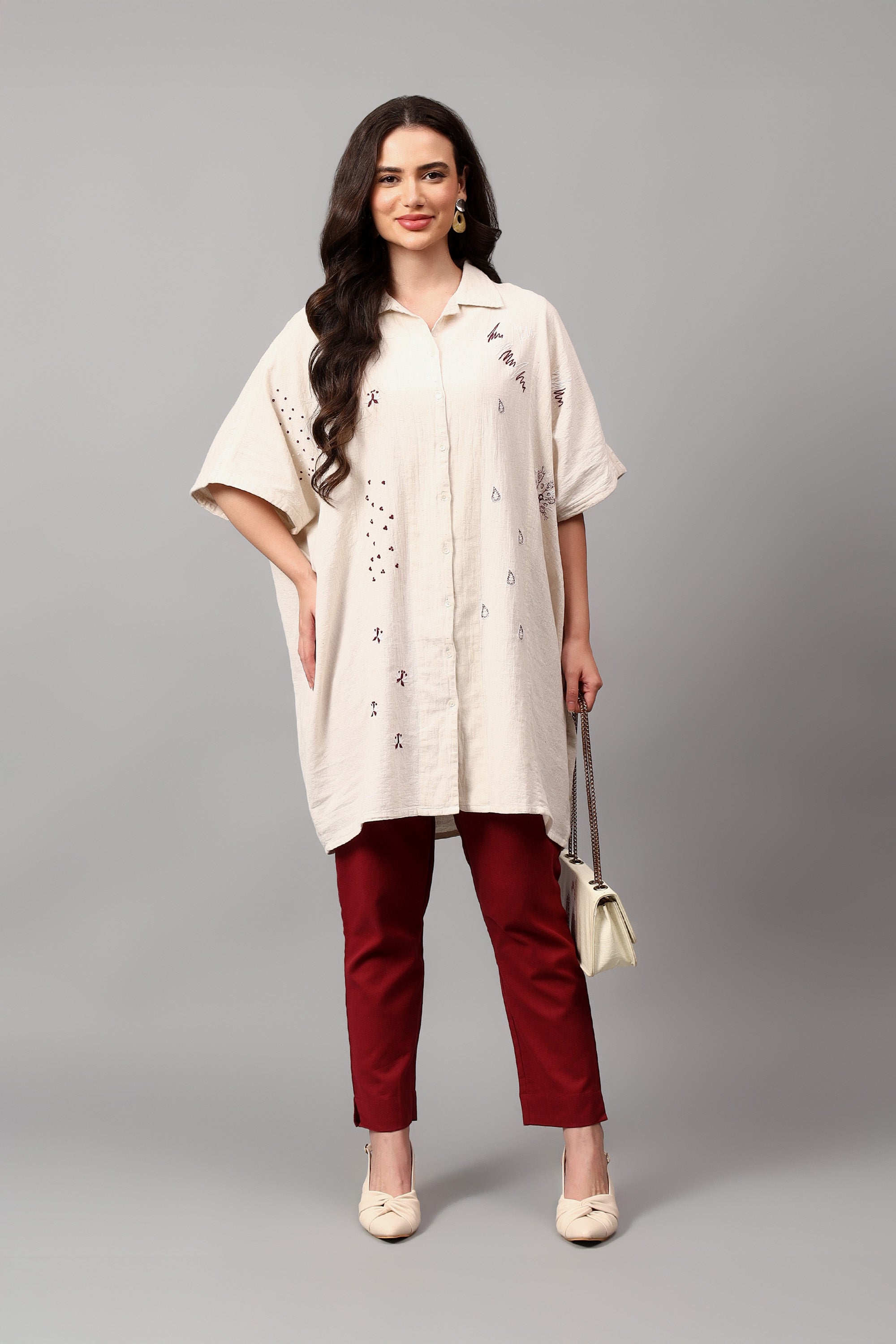 Easy Shirt | Infinitive | Chikankari | Cotton Flax | ZeroWaste shirt