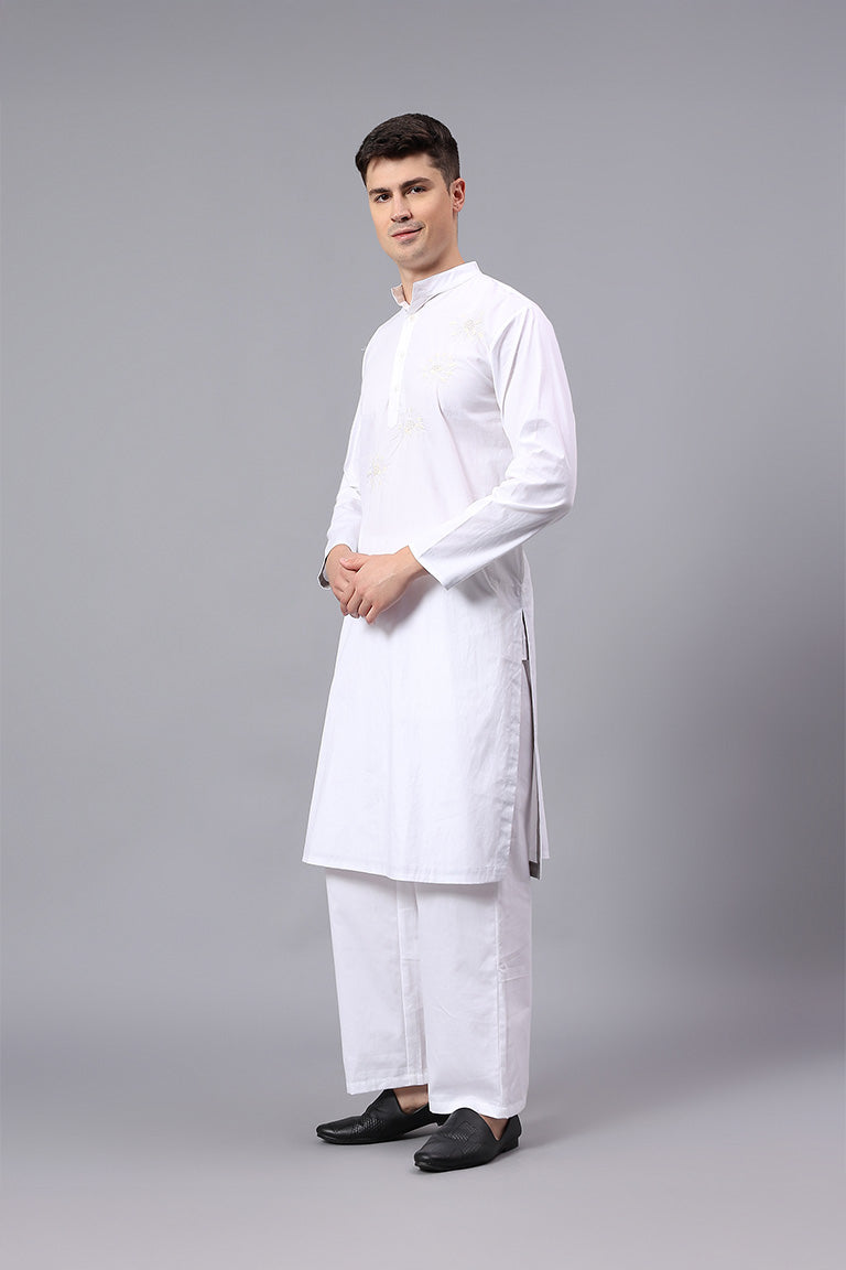 Mandarin Collar Kurta | Ekaarth | Chikankari | Cotton