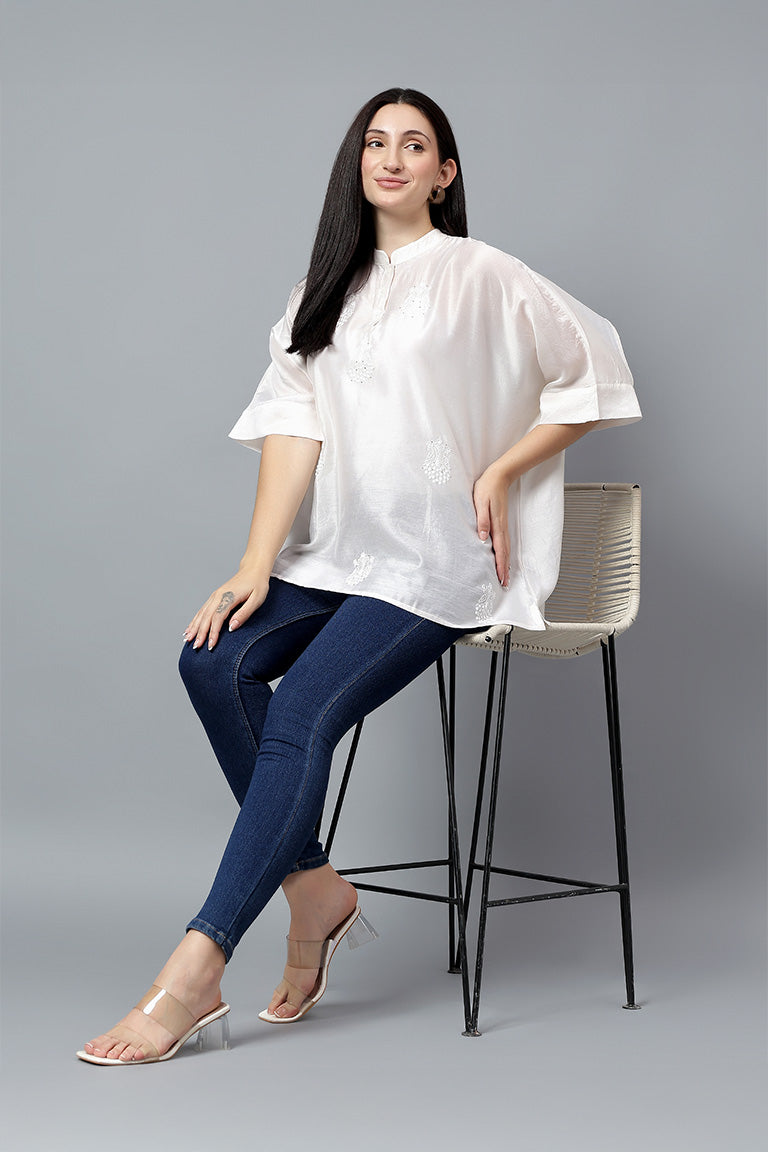 Easy Top | Upsarg | Chikankari | Cotton Silk