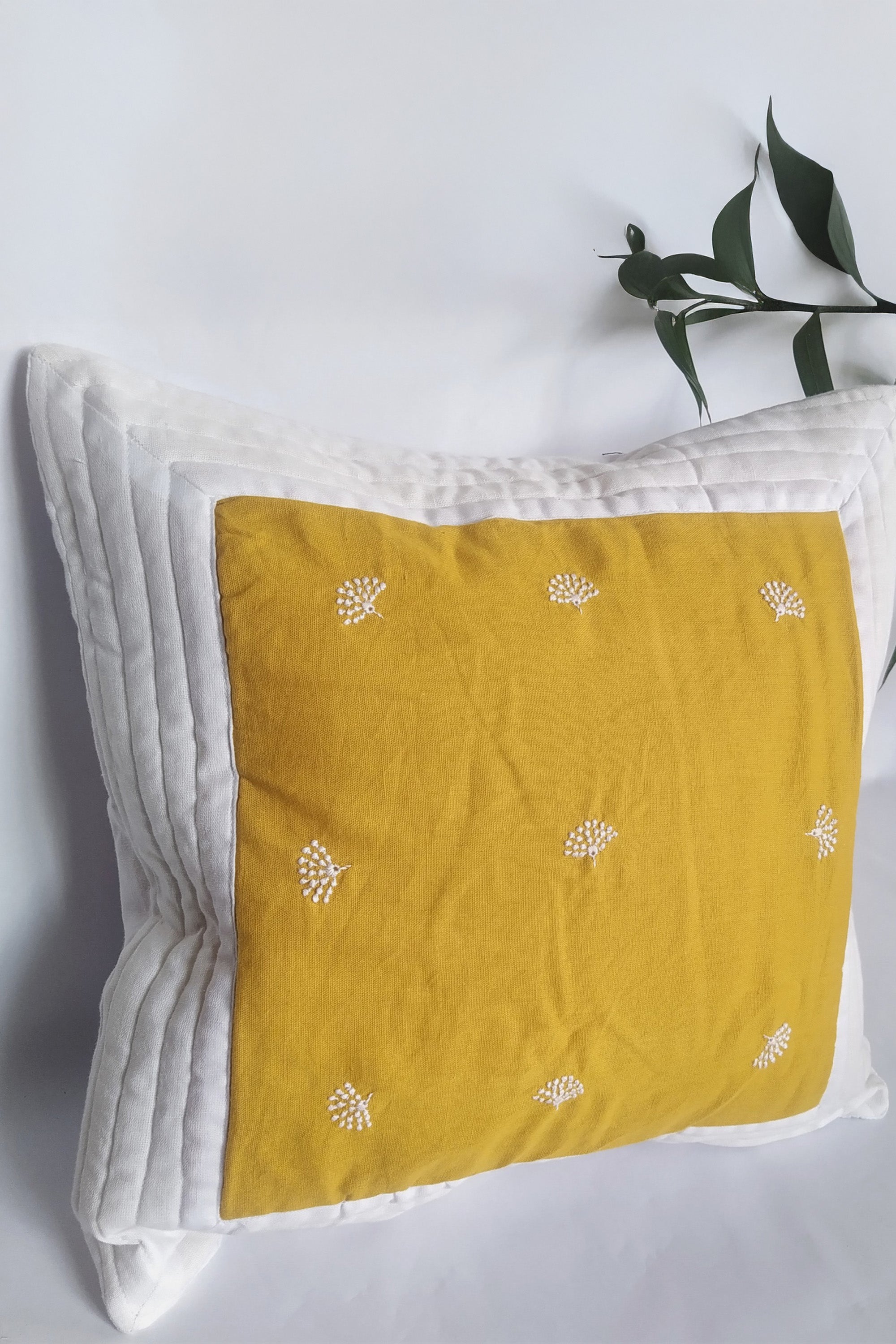 Cushion Cover | Paroushak | Chikankari | Cotton | Back tie