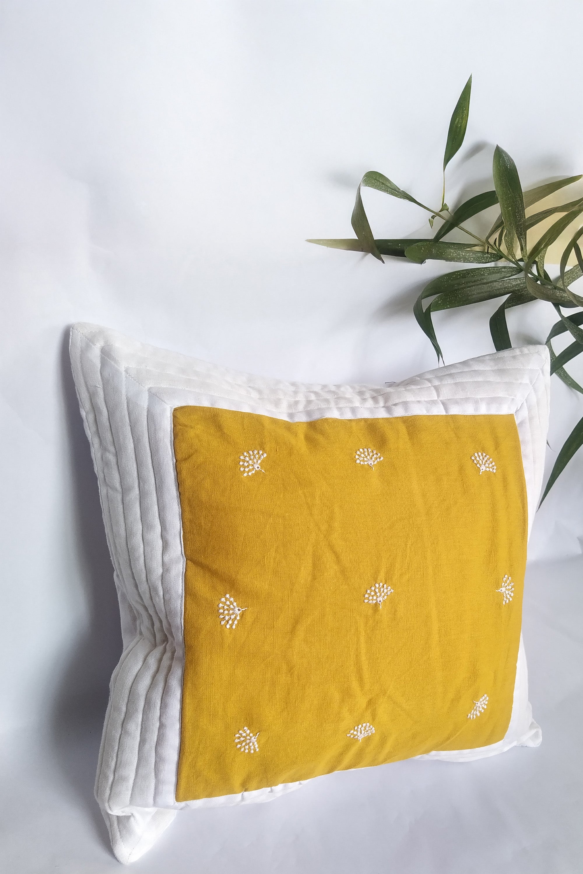 Cushion Cover | Paroushak | Chikankari | Cotton | Back tie