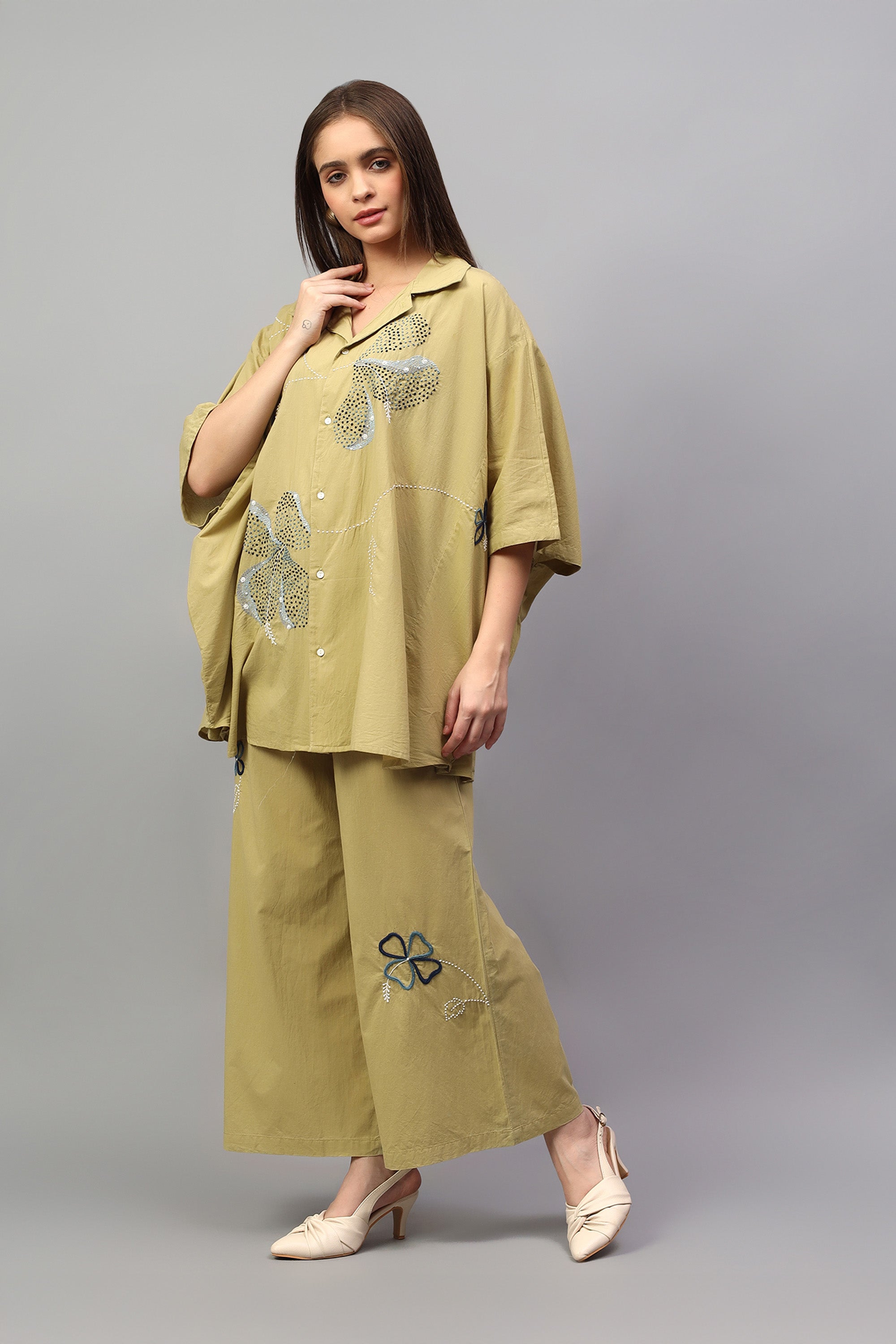 Easy Shirt | Samkhya | Chikankari | Cotton