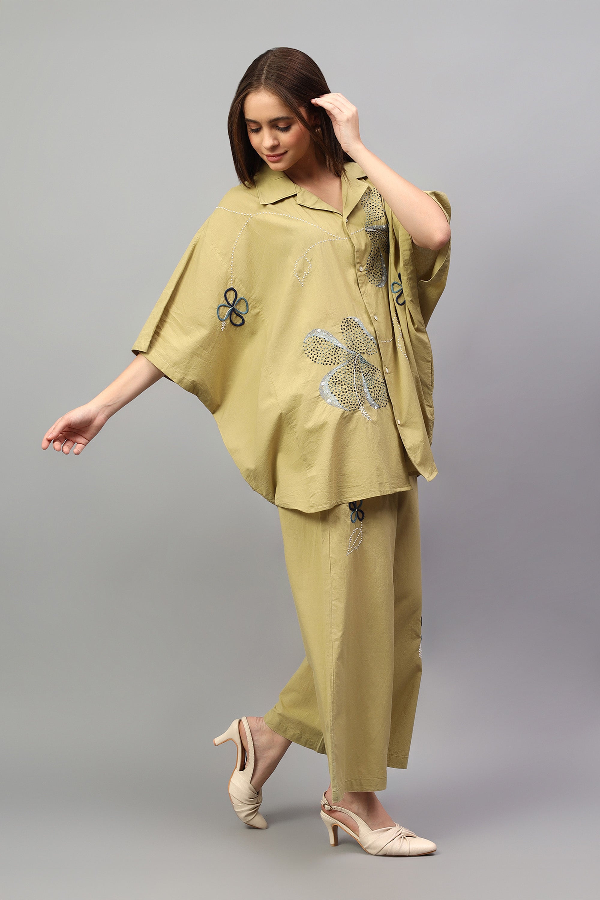 Easy Shirt | Samkhya | Chikankari | Cotton