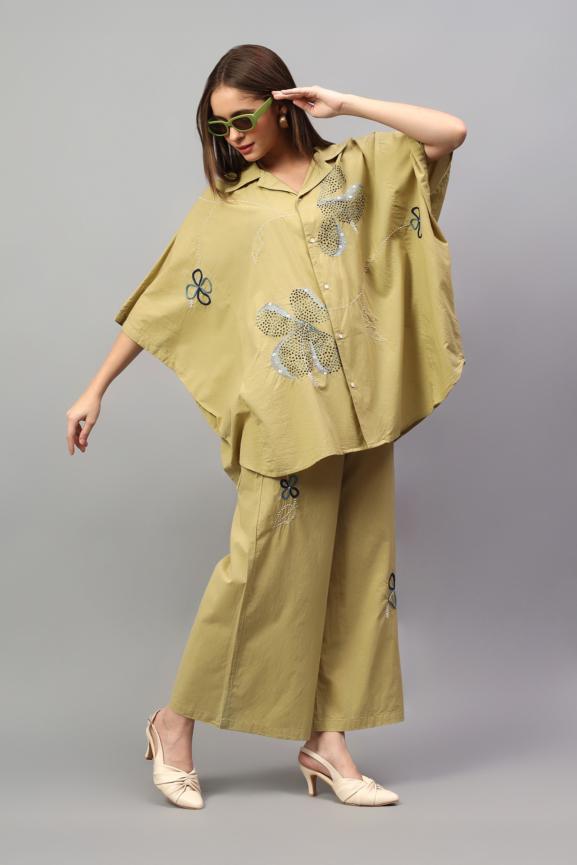 Easy Shirt | Samkhya | Chikankari | Cotton