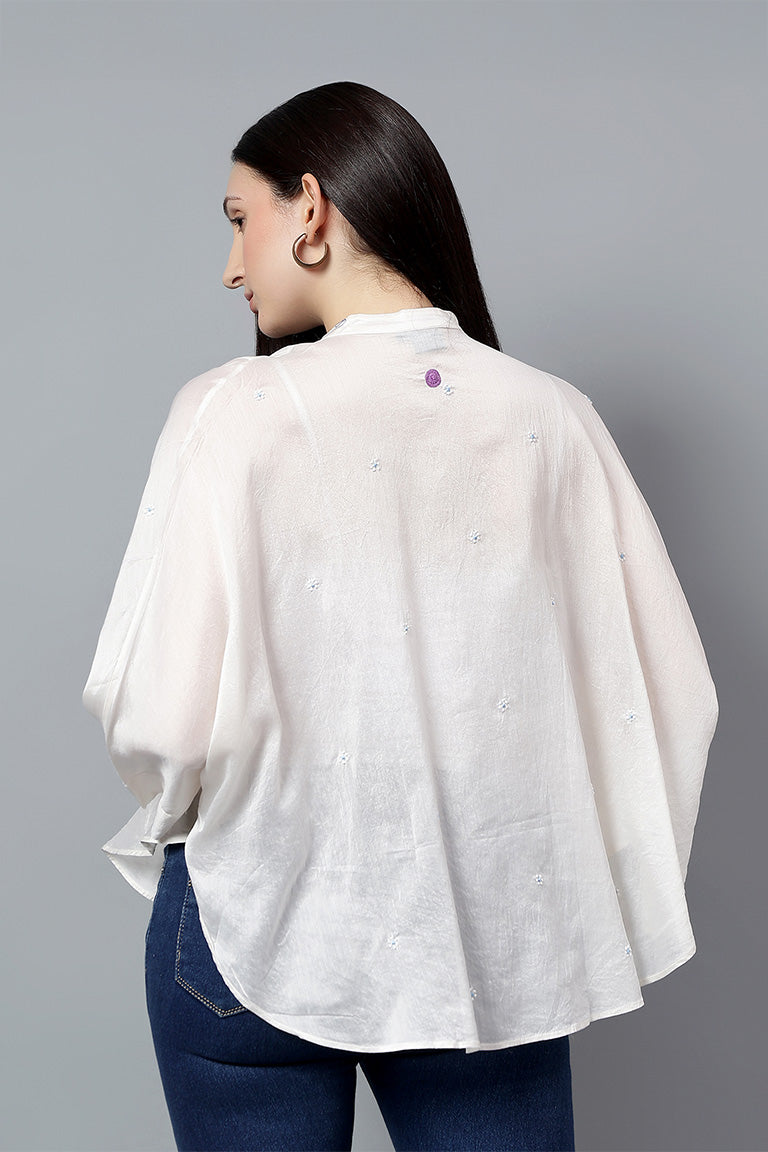 Easy Shirt | Vaani | Chikankari | Cotton Silk (Chanderi)