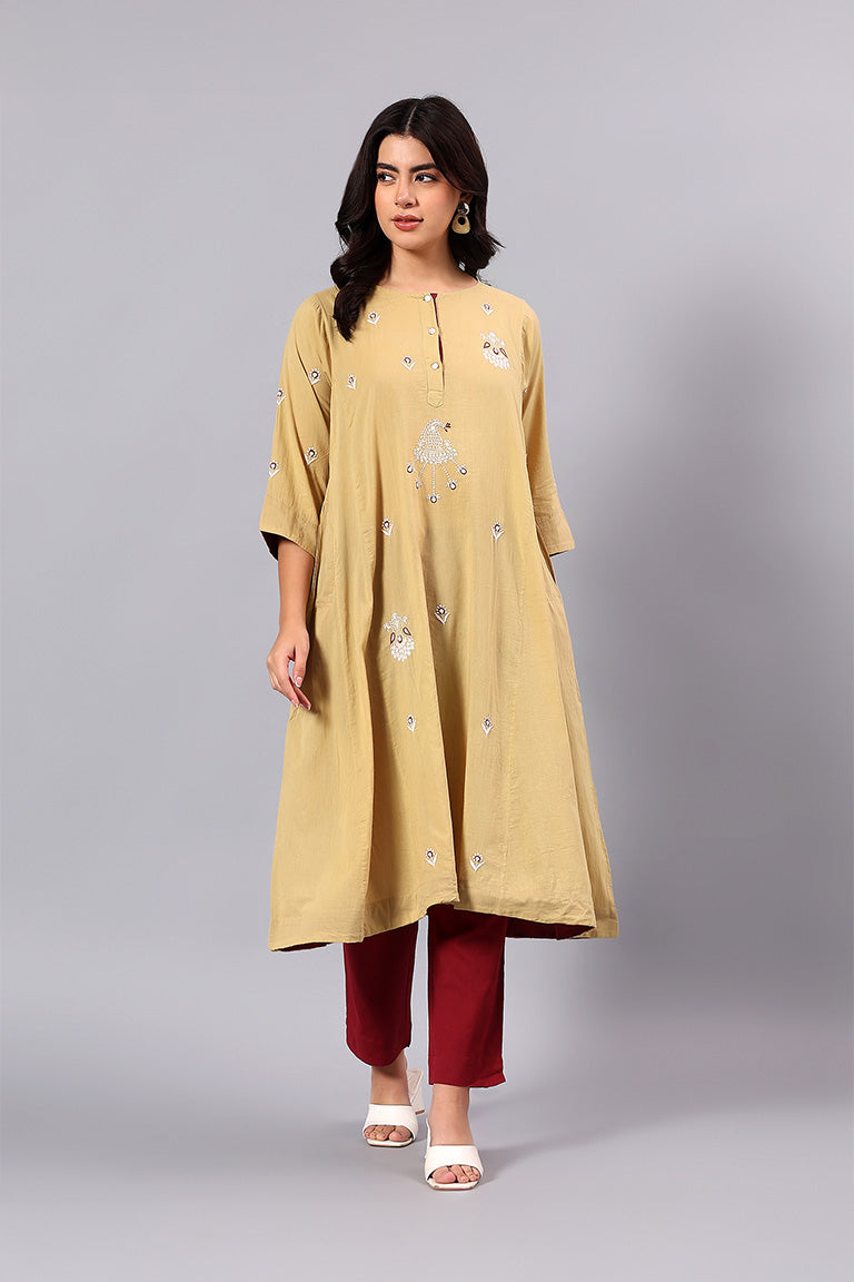 Kurta | Saraansh | Chikankari | Cotton